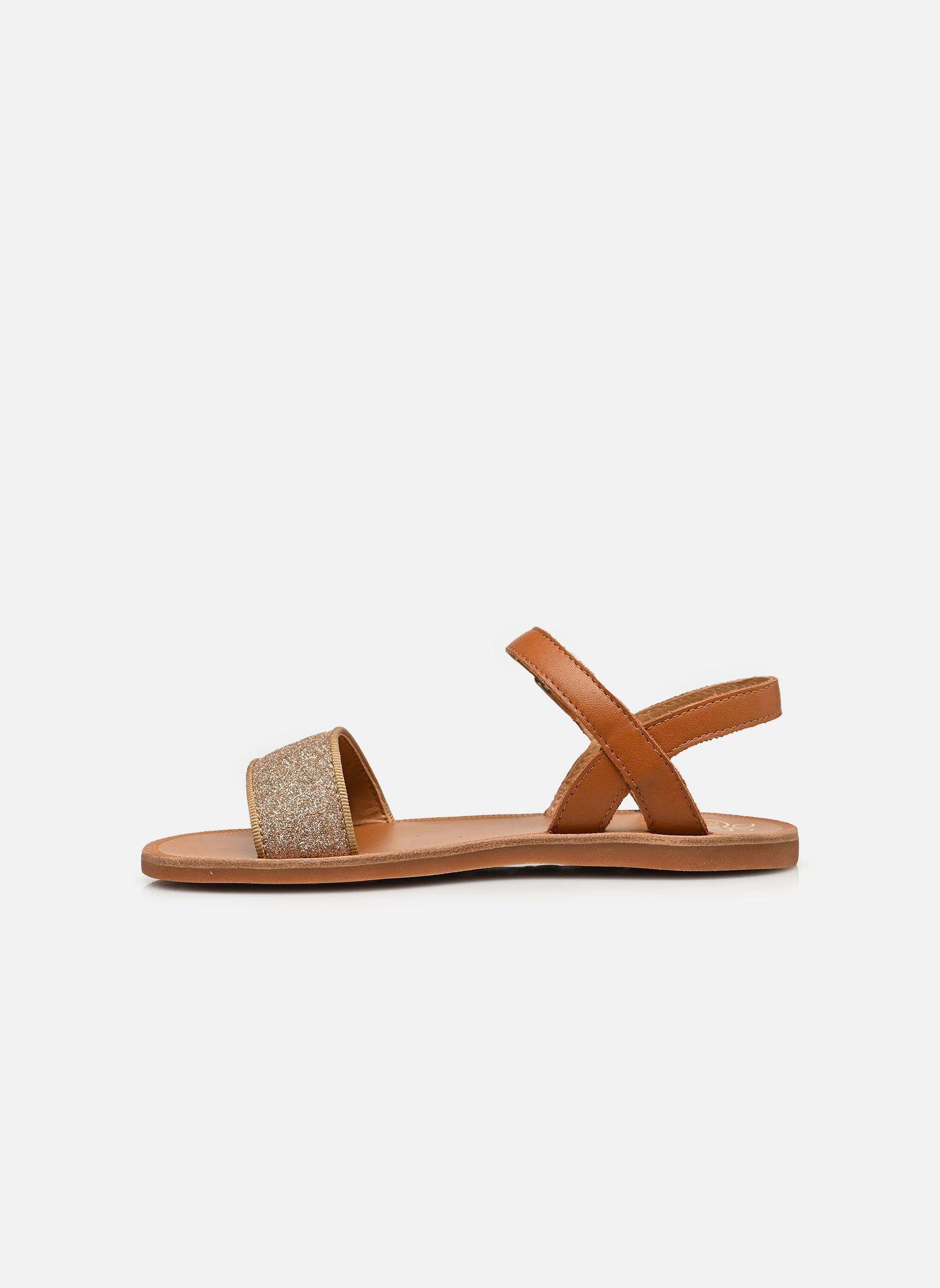 Sandales Plagette Buckle Tao fille marron Pom d Api Sandales Plagette Buckle Tao fille marron CUERO-GOLD