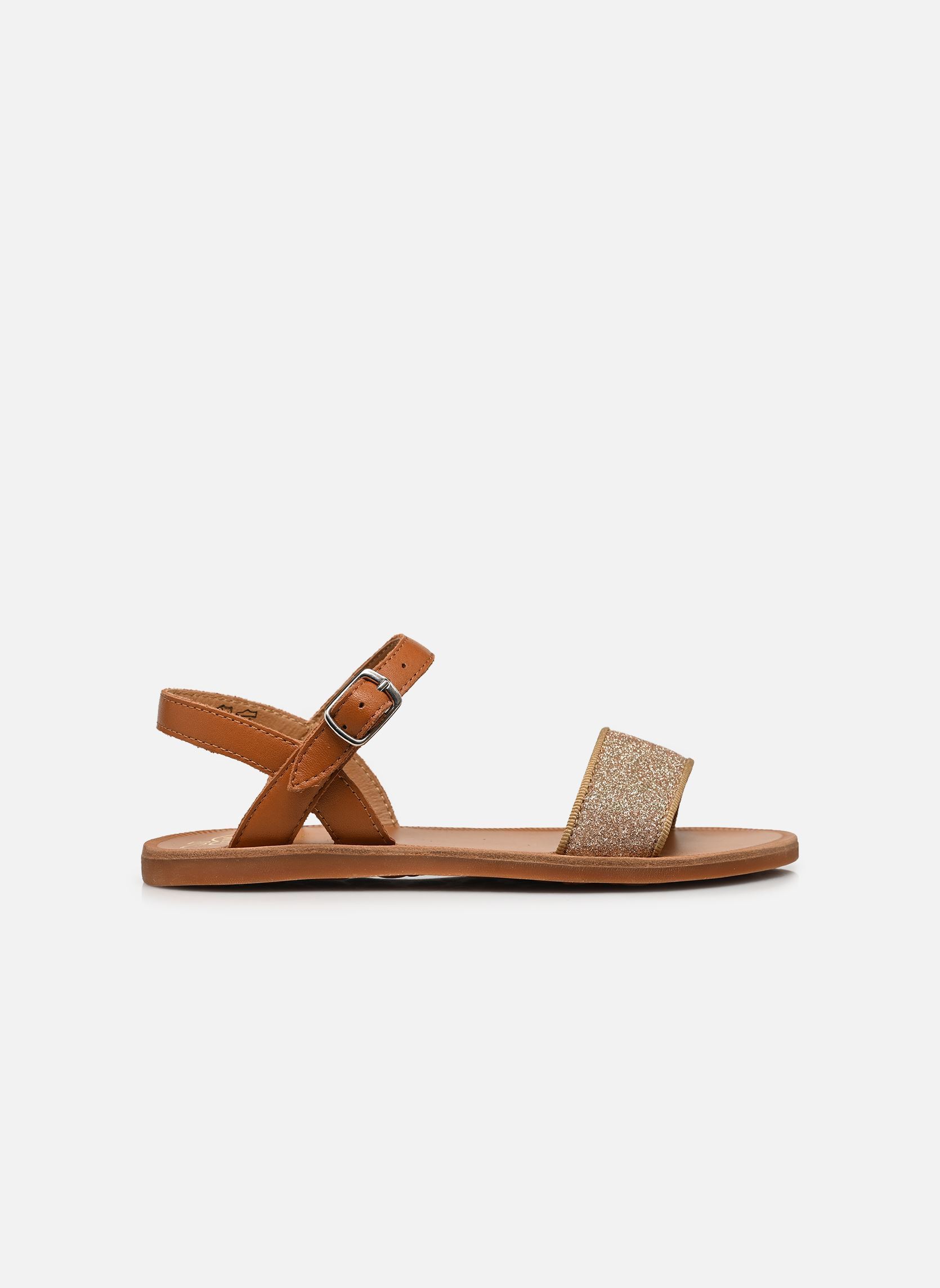 Sandales Plagette Buckle Tao fille marron Pom d Api Sandales Plagette Buckle Tao fille marron CUERO-GOLD