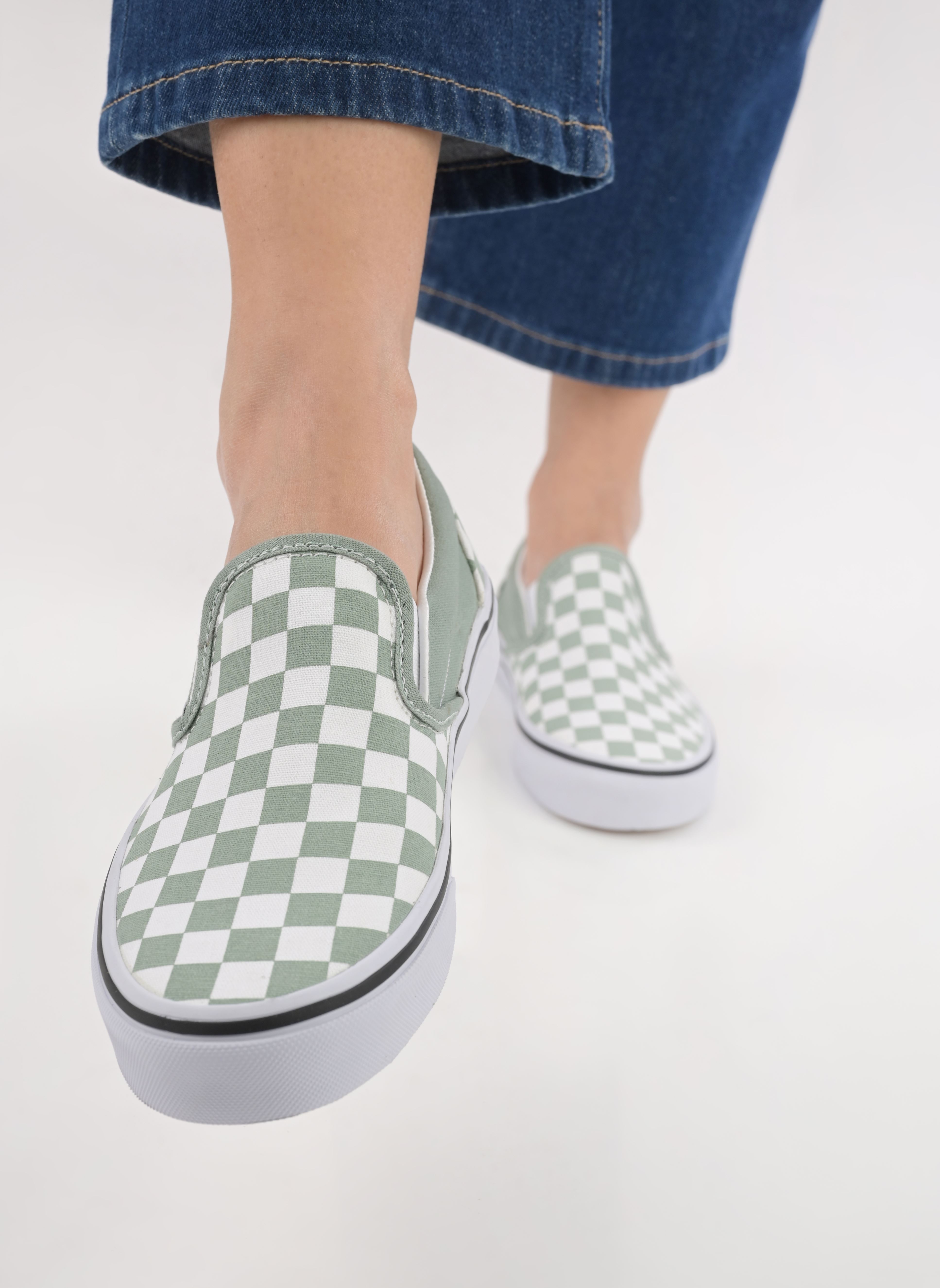 Leinen-Sneaker Classic Slip-On W damen grün Vans Leinen-Sneaker Classic Slip-On W damen grün Color Theory Checkerboard Iceb