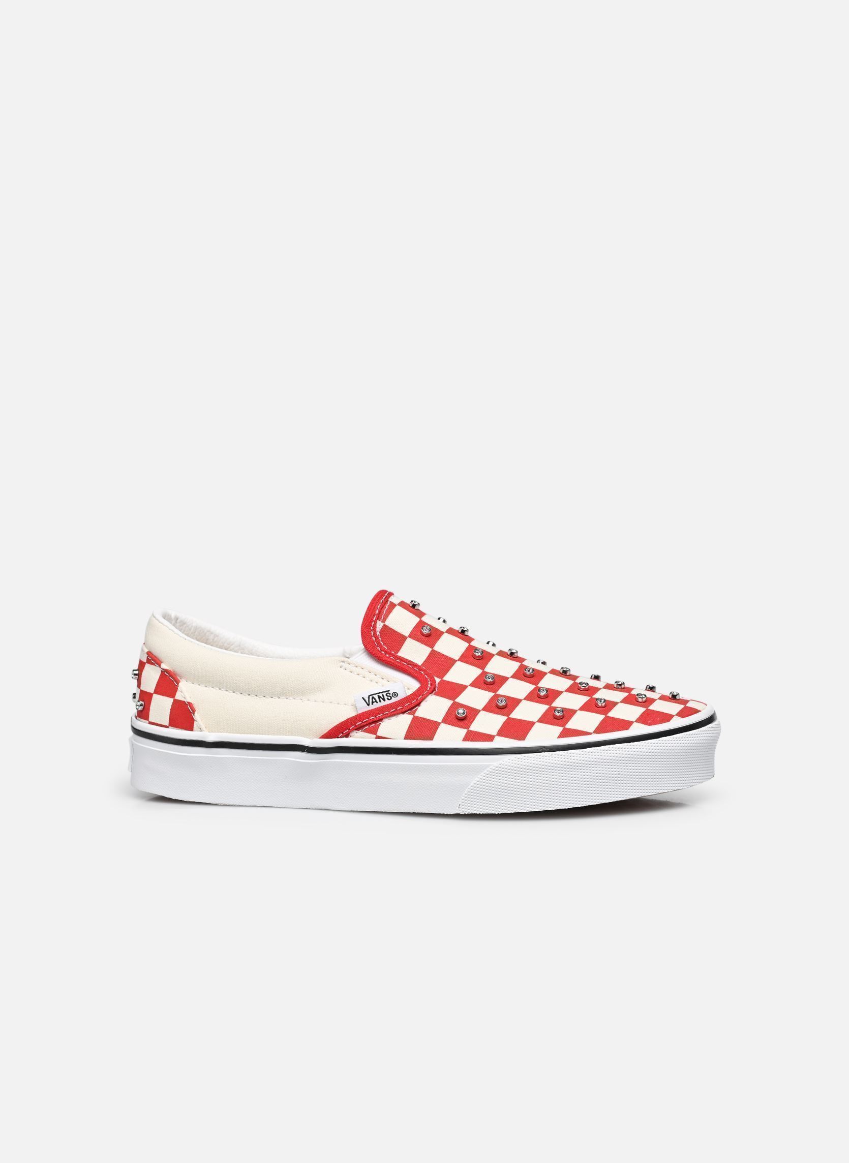 Baskets toile Classic Slip-On W femme rouge Vans Baskets toile Classic Slip-On W femme rouge Checkerboard Rhinestone Racing