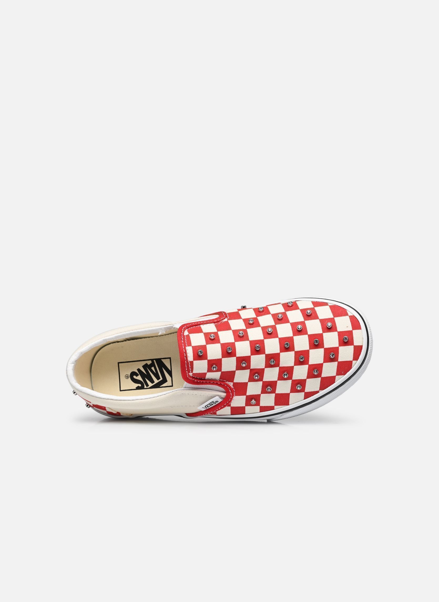 Baskets toile Classic Slip-On W femme rouge Vans Baskets toile Classic Slip-On W femme rouge Checkerboard Rhinestone Racing