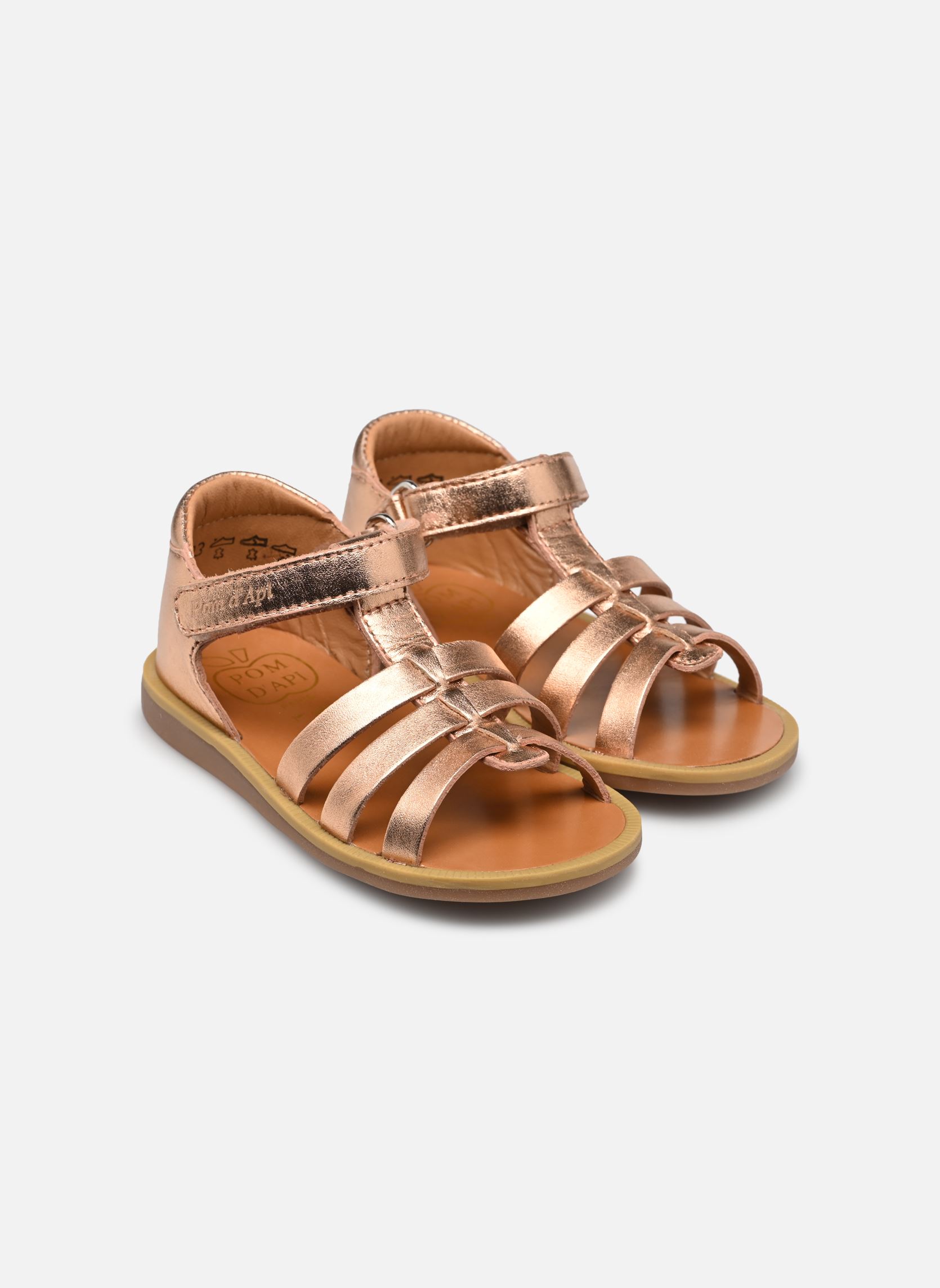 Sandales POPPY STRAP fille rose Pom d Api Sandales POPPY STRAP fille rose CUIVRE 2