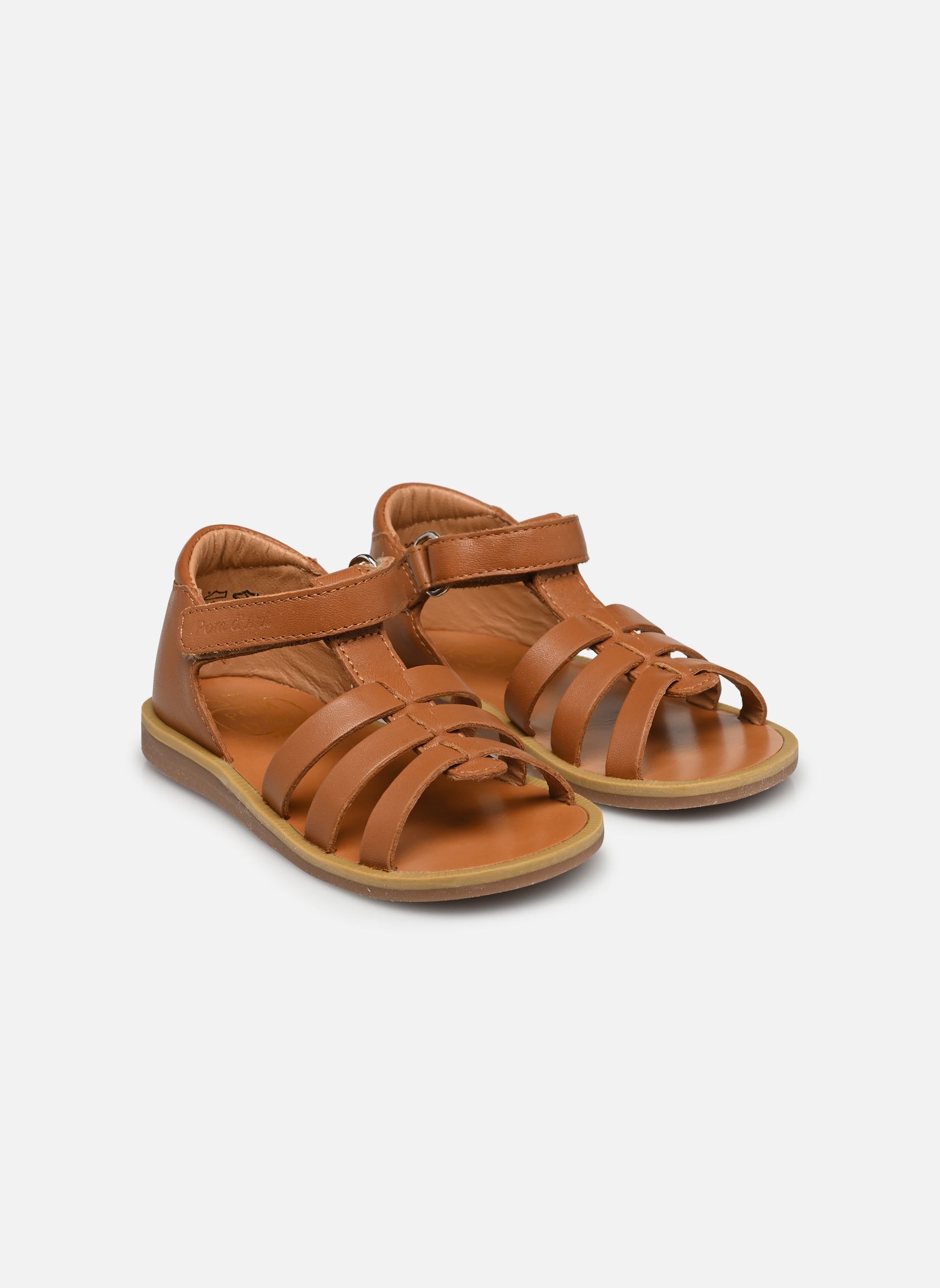 Sandales POPPY STRAP fille marron Pom d Api Sandales POPPY STRAP fille marron CAMEL
