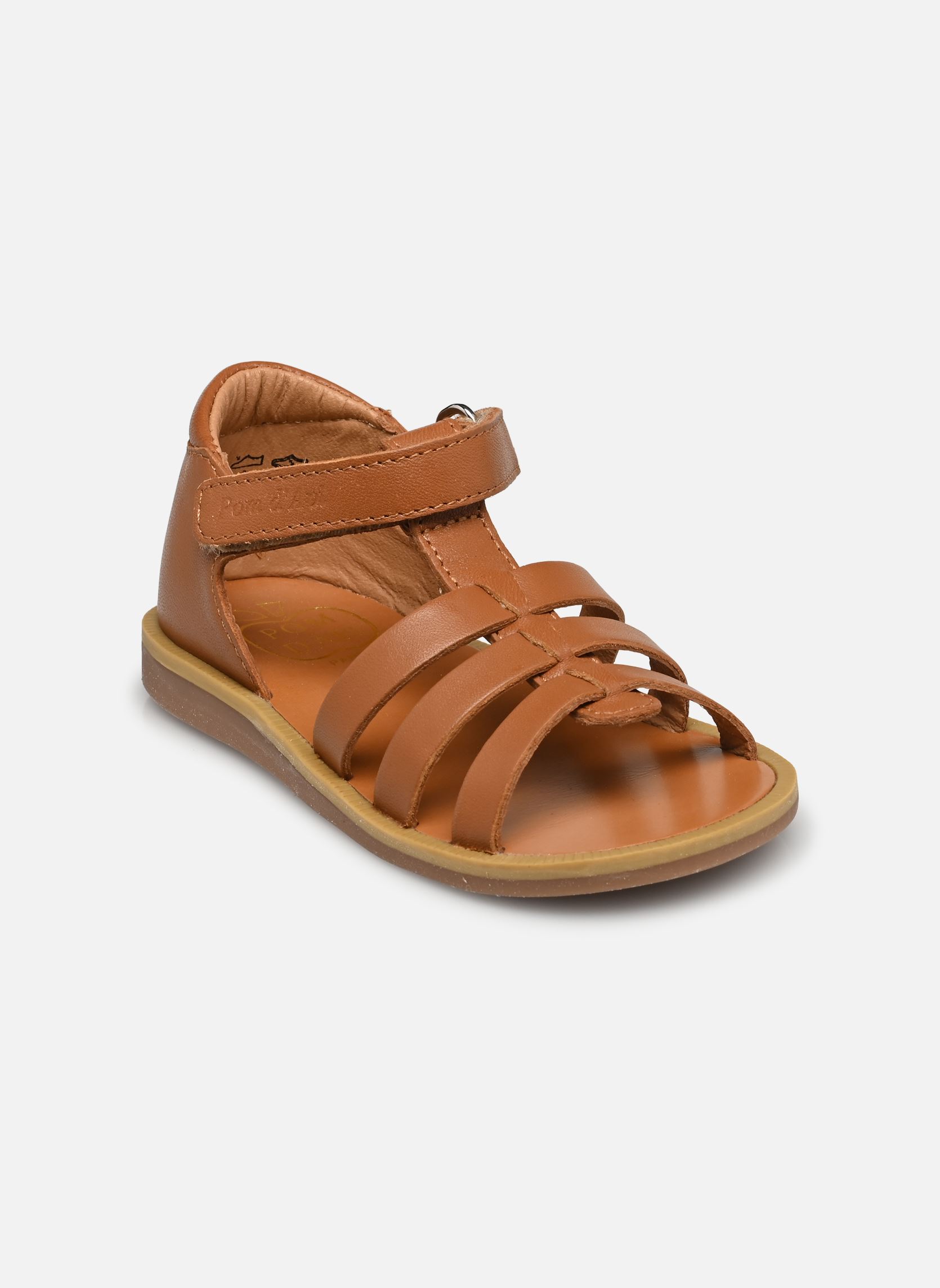 Sandales POPPY STRAP fille marron Pom d Api Sandales POPPY STRAP fille marron CAMEL