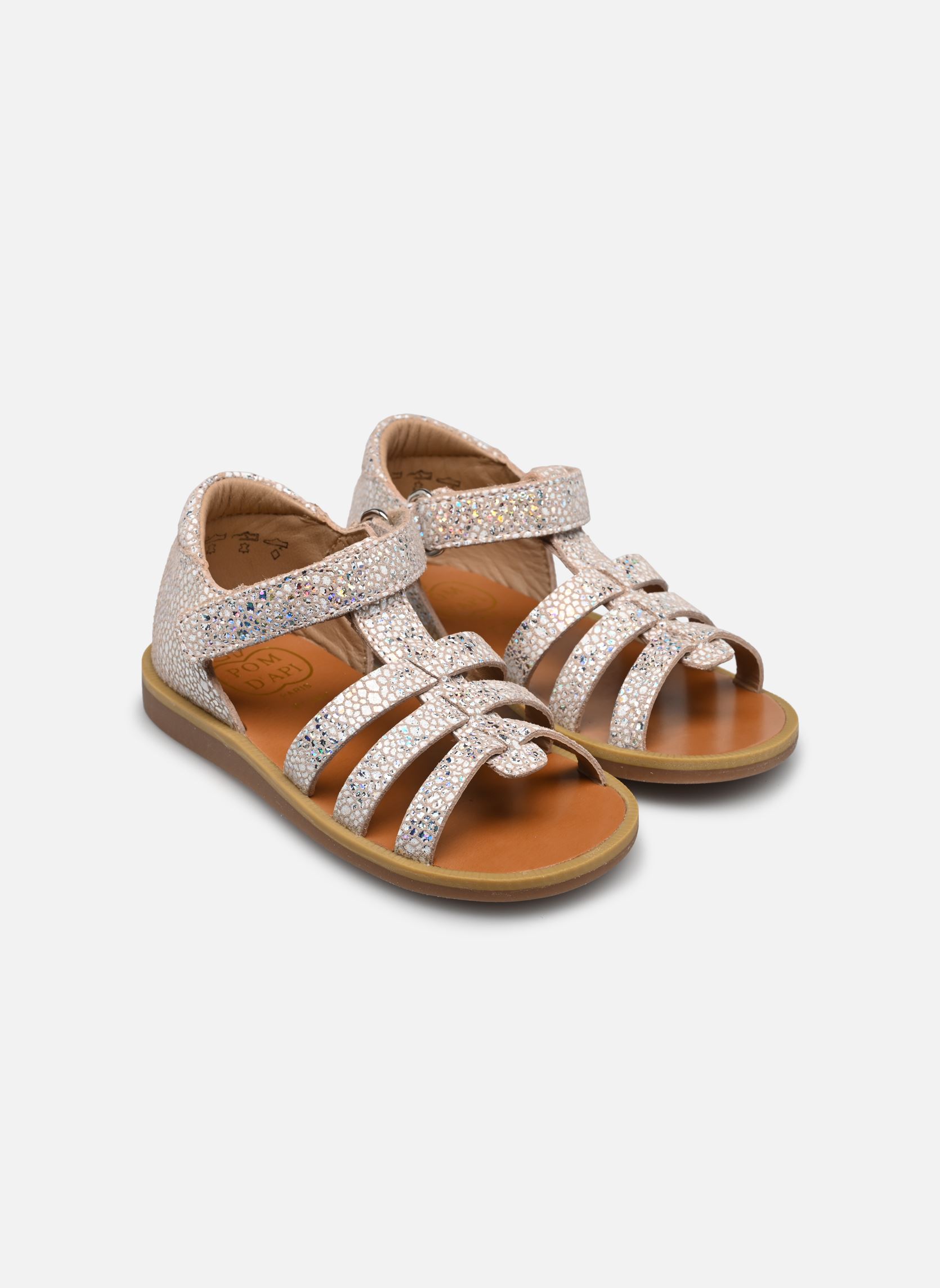 Sandalen POPPY STRAP mädchen silber Pom d Api Sandalen POPPY STRAP mädchen silber DESERT