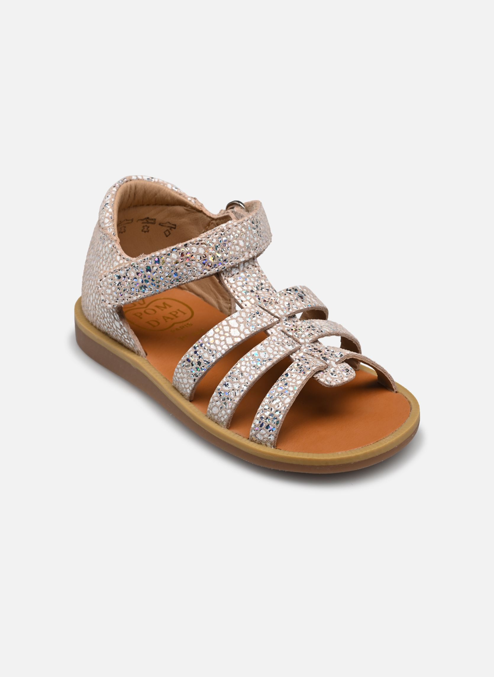 Sandalen POPPY STRAP mädchen silber Pom d Api Sandalen POPPY STRAP mädchen silber DESERT