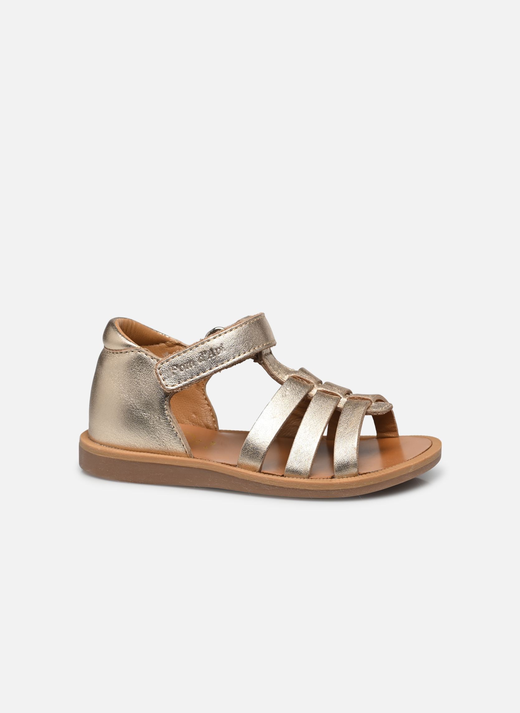 Sandales POPPY STRAP fille or et bronze Pom d Api Sandales POPPY STRAP fille or et bronze PLATINE 3