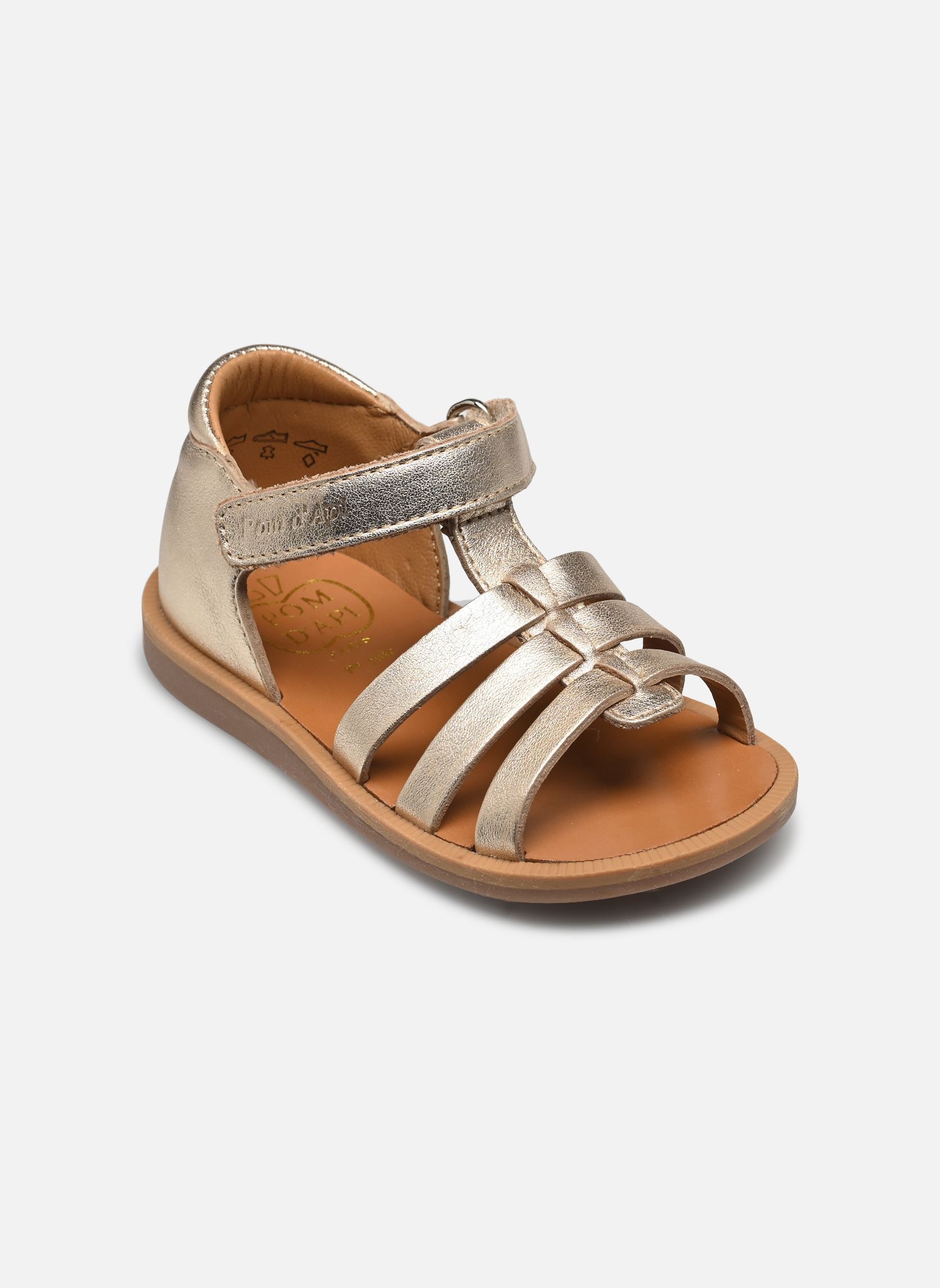 Sandales POPPY STRAP fille or et bronze Pom d Api Sandales POPPY STRAP fille or et bronze PLATINE 3