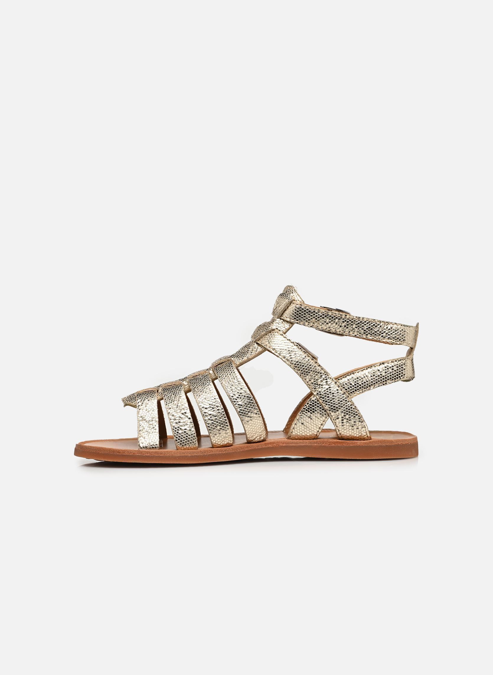 Sandales PLAGETTE GLADIATOR fille or et bronze Pom d Api Sandales PLAGETTE GLADIATOR fille or et bronze PLATINE 3