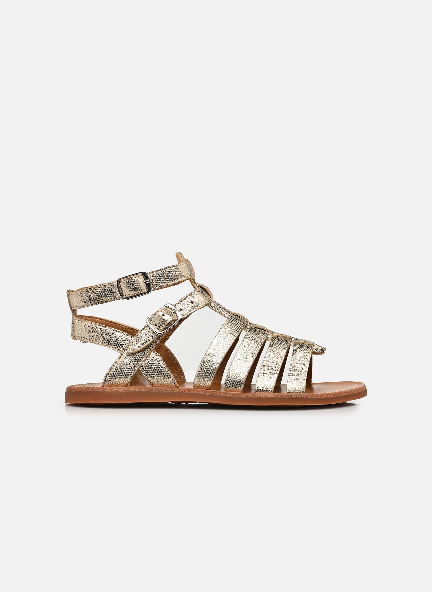 Sandales PLAGETTE GLADIATOR fille or et bronze Pom d Api Sandales PLAGETTE GLADIATOR fille or et bronze PLATINE 3