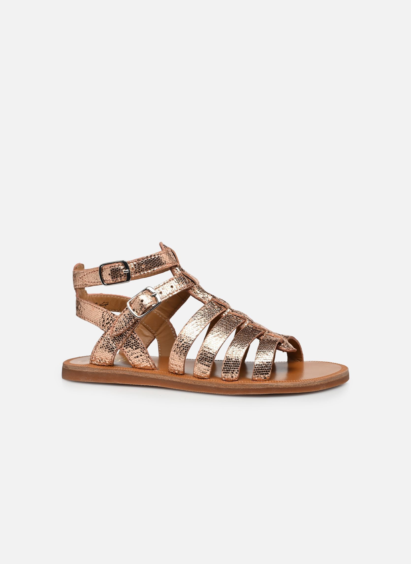 Sandales PLAGETTE GLADIATOR fille rose Pom d Api Sandales PLAGETTE GLADIATOR fille rose RAME