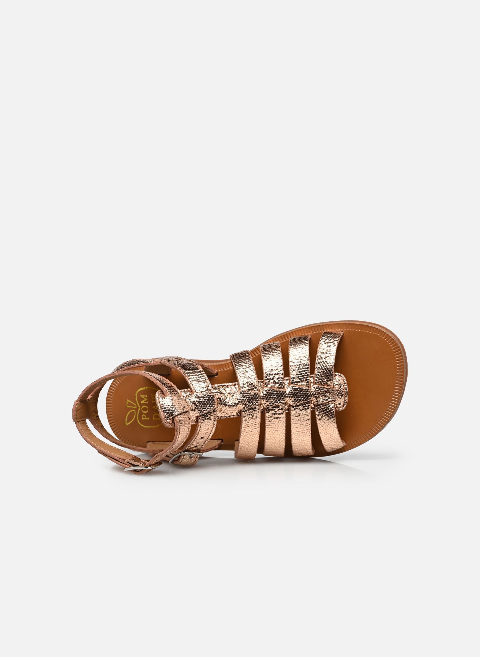 Sandales PLAGETTE GLADIATOR fille rose Pom d Api Sandales PLAGETTE GLADIATOR fille rose RAME