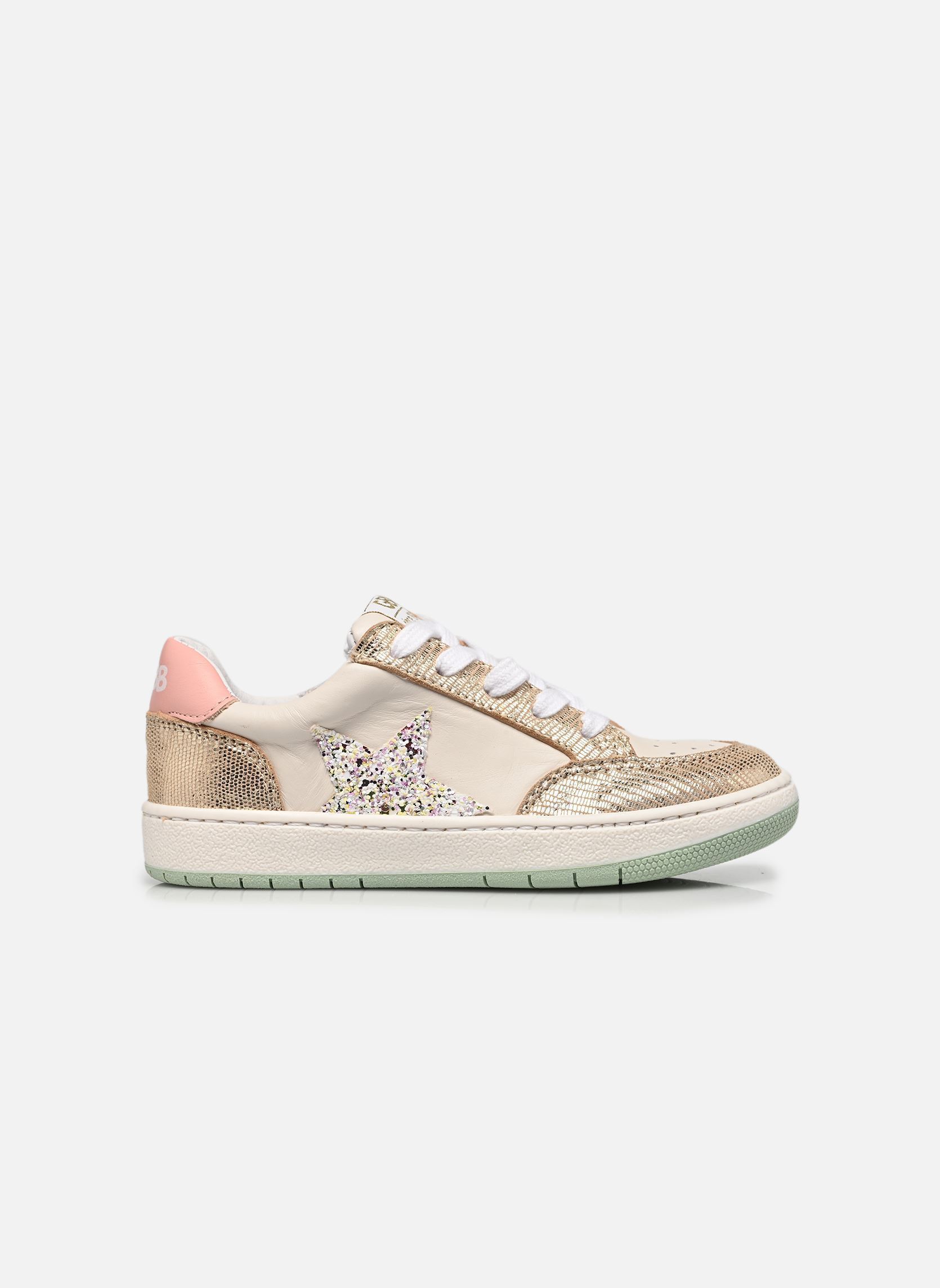 Niedrige Sneaker HERMINE mädchen silber GBB Niedrige Sneaker HERMINE mädchen silber Vte Blanc Or-Vert Fluo