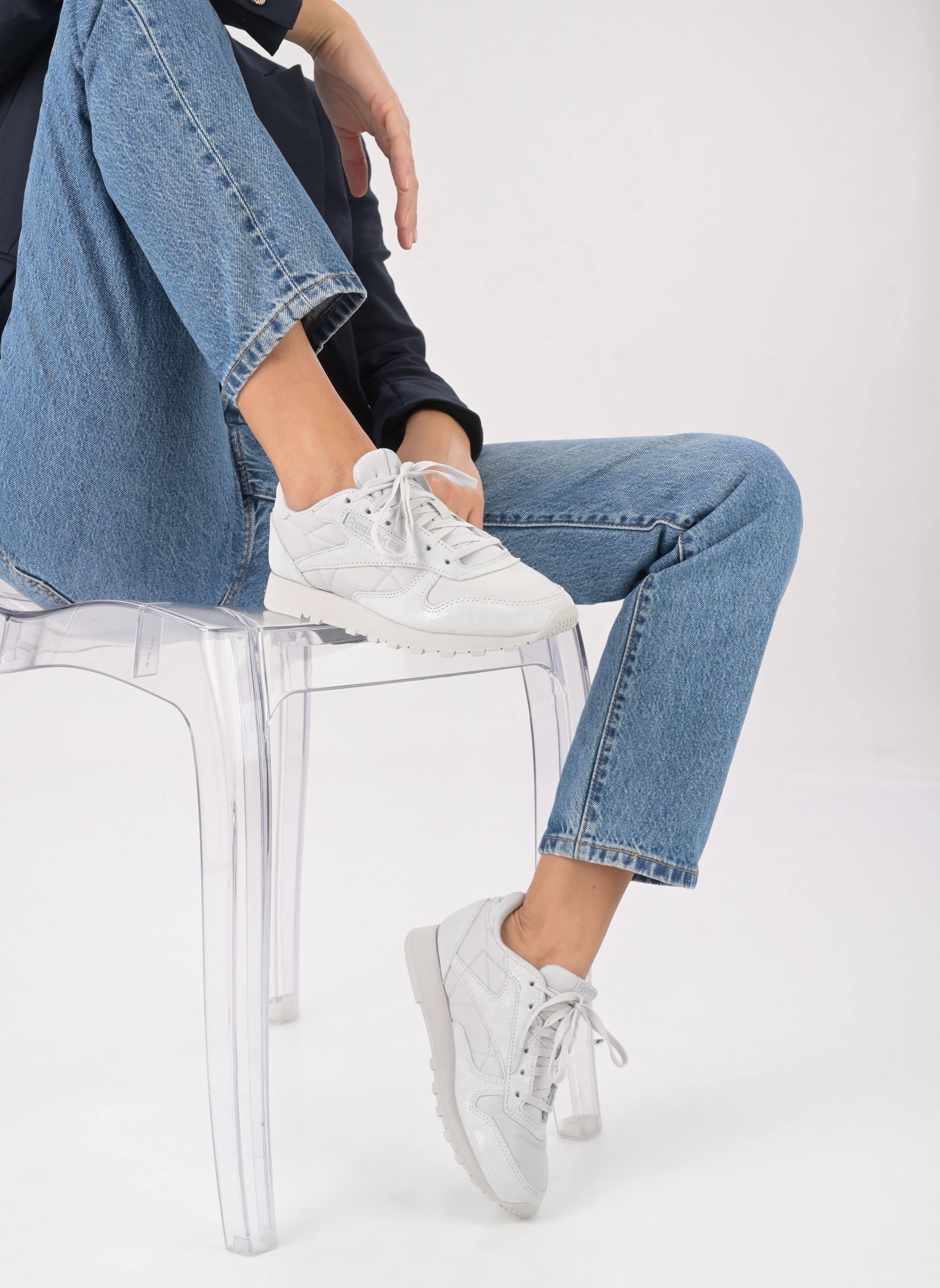 Niedrige Sneaker Classic Leather damen grau Reebok Niedrige Sneaker Classic Leather damen grau STEFOG/SILVMT/STEFOG