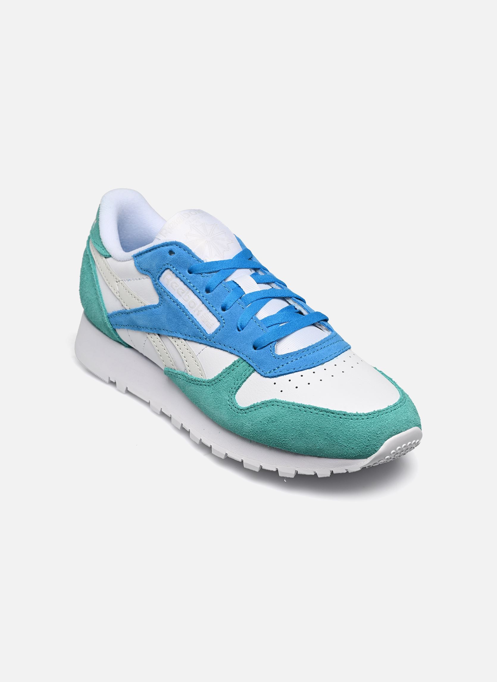 Baskets basses Classic Leather femme multicolore Reebok Baskets basses Classic Leather femme multicolore WHITE/UNLEASHED GREEN/GREY 1