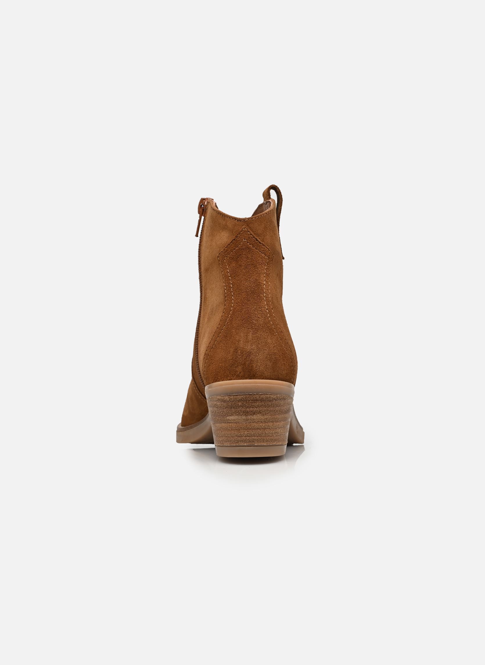 Bottines santiags Ambre femme marron Georgia Rose Bottines santiags Ambre femme marron 10074-0-15 VELOUR COGNAC 07