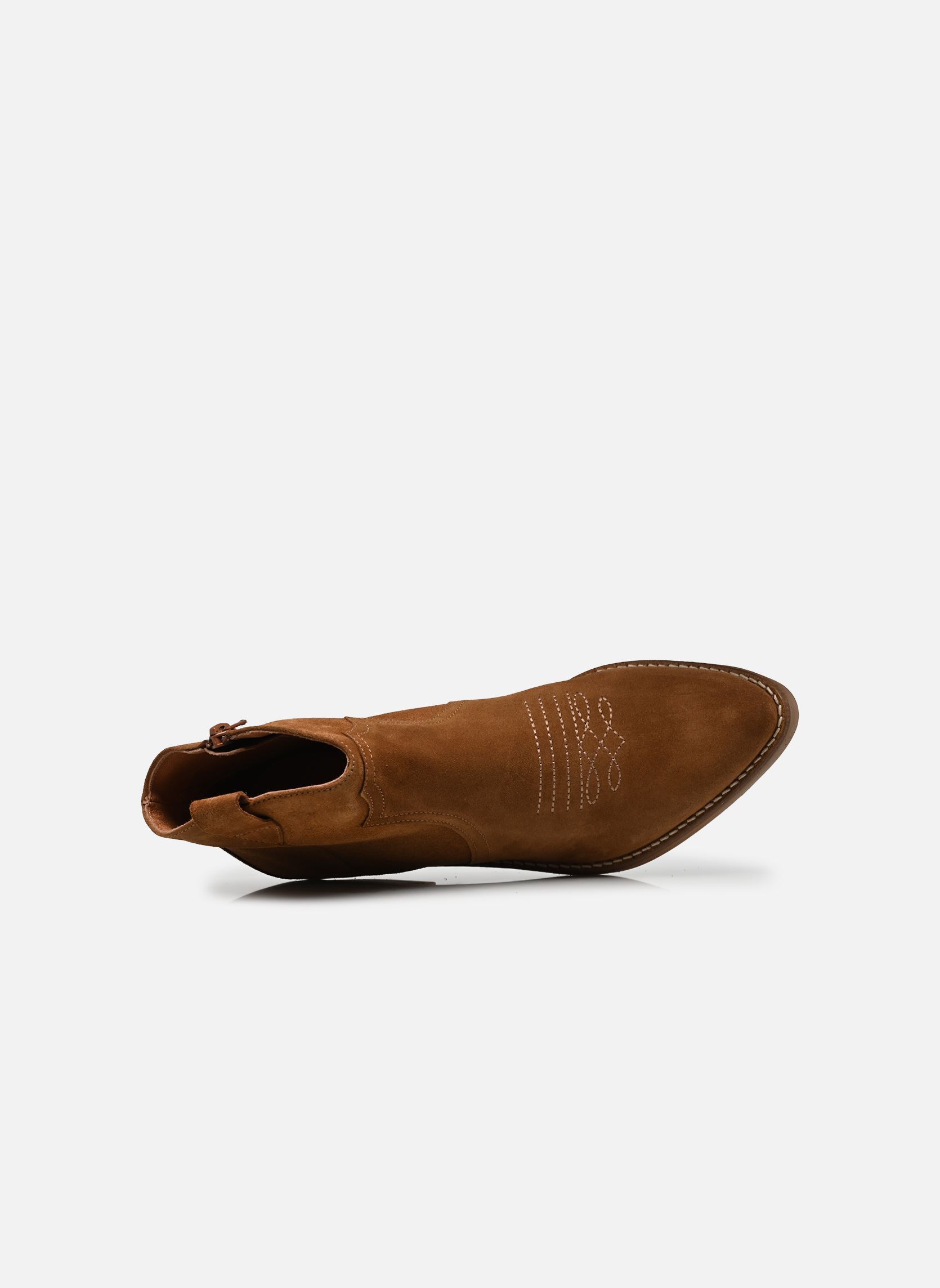 Bottines santiags Ambre femme marron Georgia Rose Bottines santiags Ambre femme marron 10074-0-15 VELOUR COGNAC 07