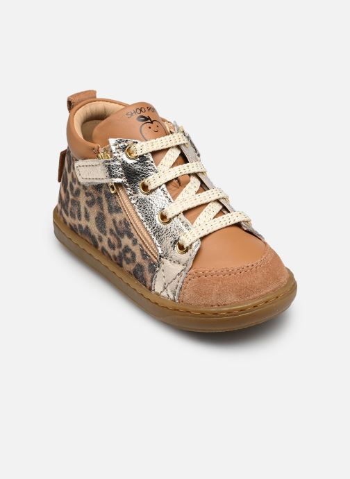Shoo Pom Chaussures premiers pas Bouba Bi Zip fille marron