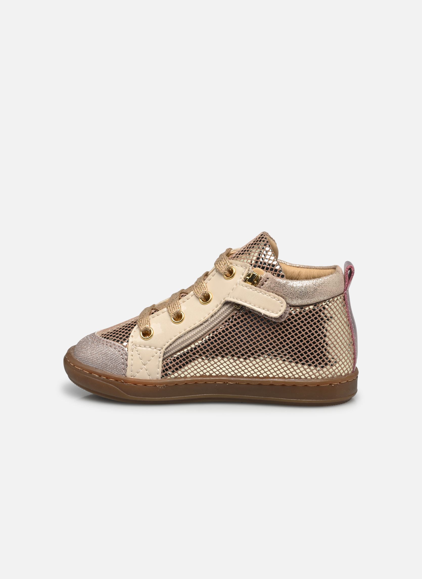 Scarpe primi passi Bouba Bi Zip bambina oro e bronzo Shoo Pom Scarpe primi passi Bouba Bi Zip bambina oro e bronzo OLD PINK-PLATINE