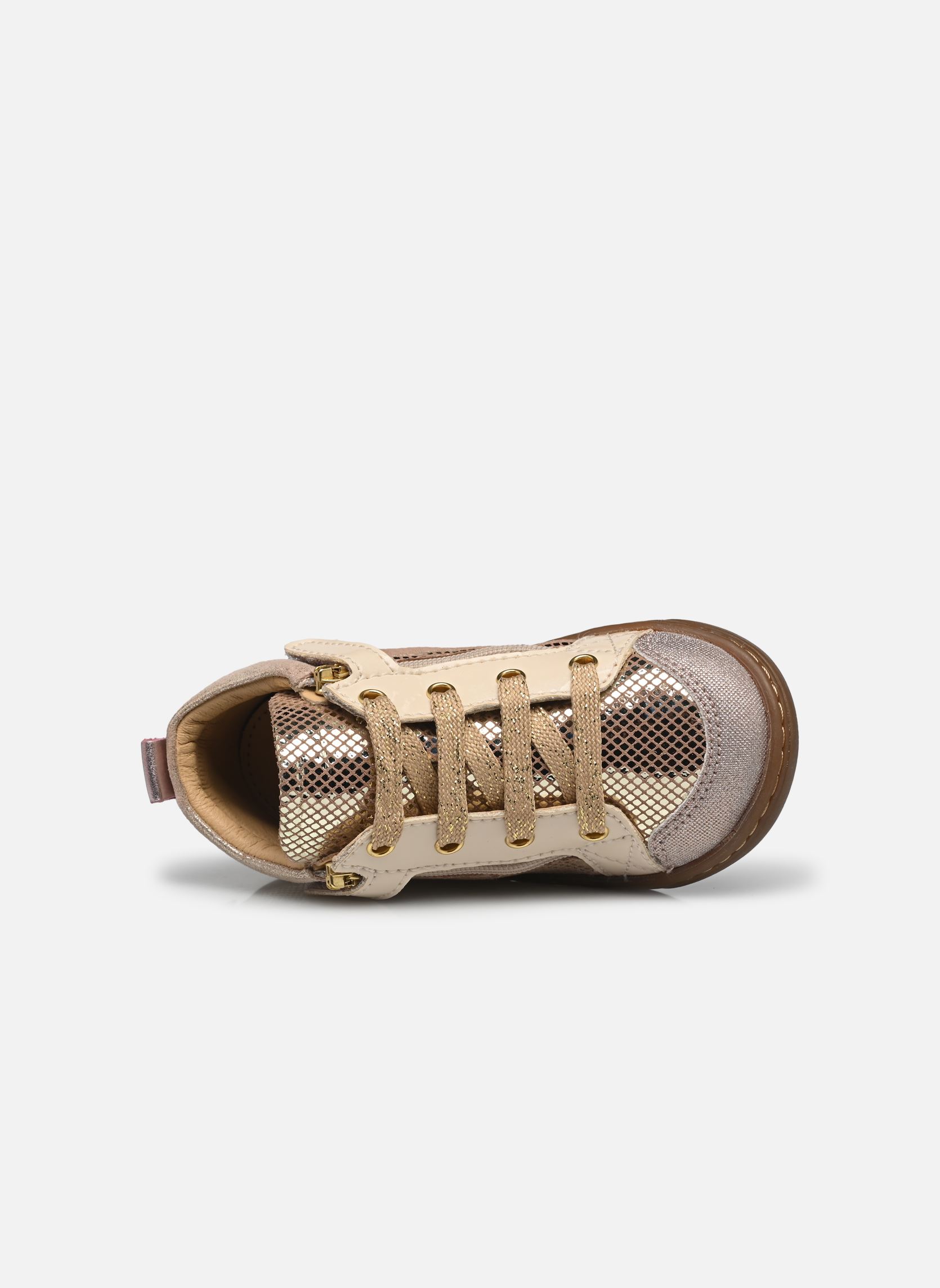 Scarpe primi passi Bouba Bi Zip bambina oro e bronzo Shoo Pom Scarpe primi passi Bouba Bi Zip bambina oro e bronzo OLD PINK-PLATINE