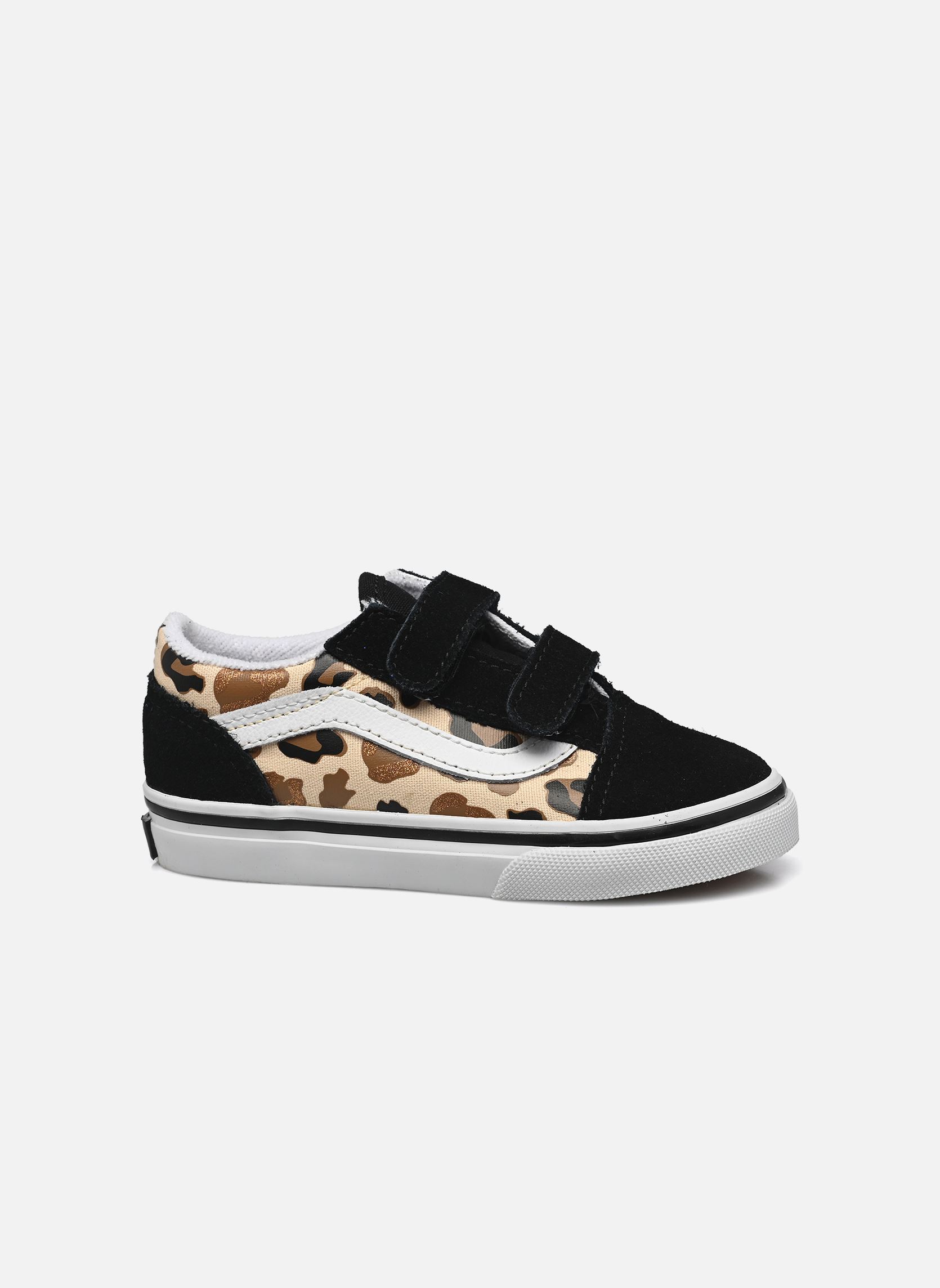 Niedrige Sneaker Old Skool V BB mädchen braun Vans Niedrige Sneaker Old Skool V BB mädchen braun LEOPARD GLITTER BLACK/BROWN