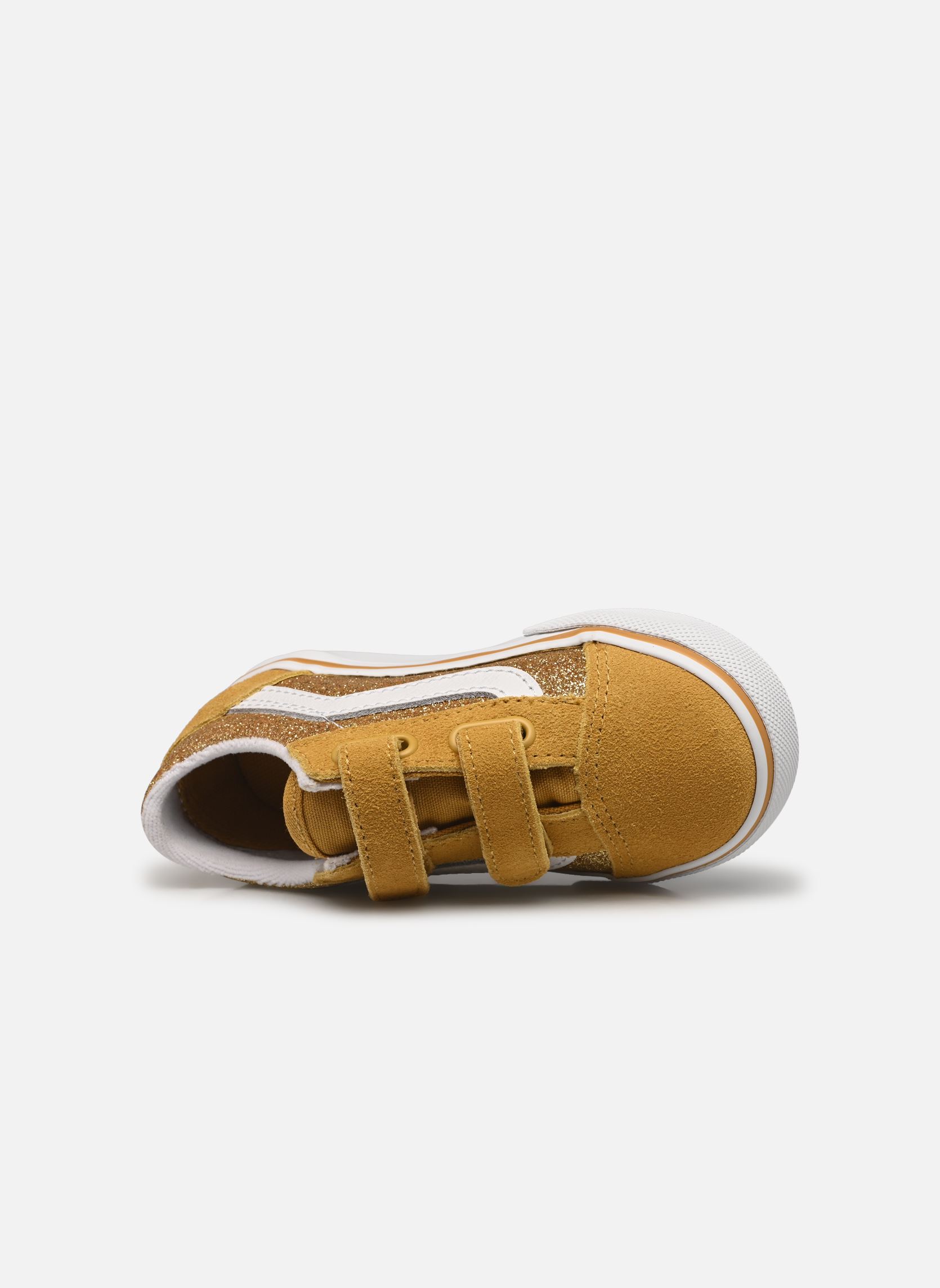 Niedrige Sneaker Old Skool V BB mädchen gelb Vans Niedrige Sneaker Old Skool V BB mädchen gelb GLITTER CHAMPAGNE GOLD