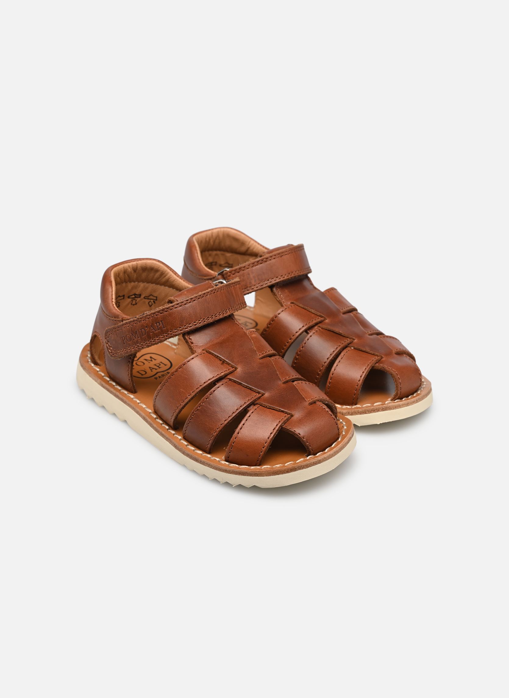 Sandales Waff Papy garçon marron Pom d Api Sandales Waff Papy garçon marron MARRON