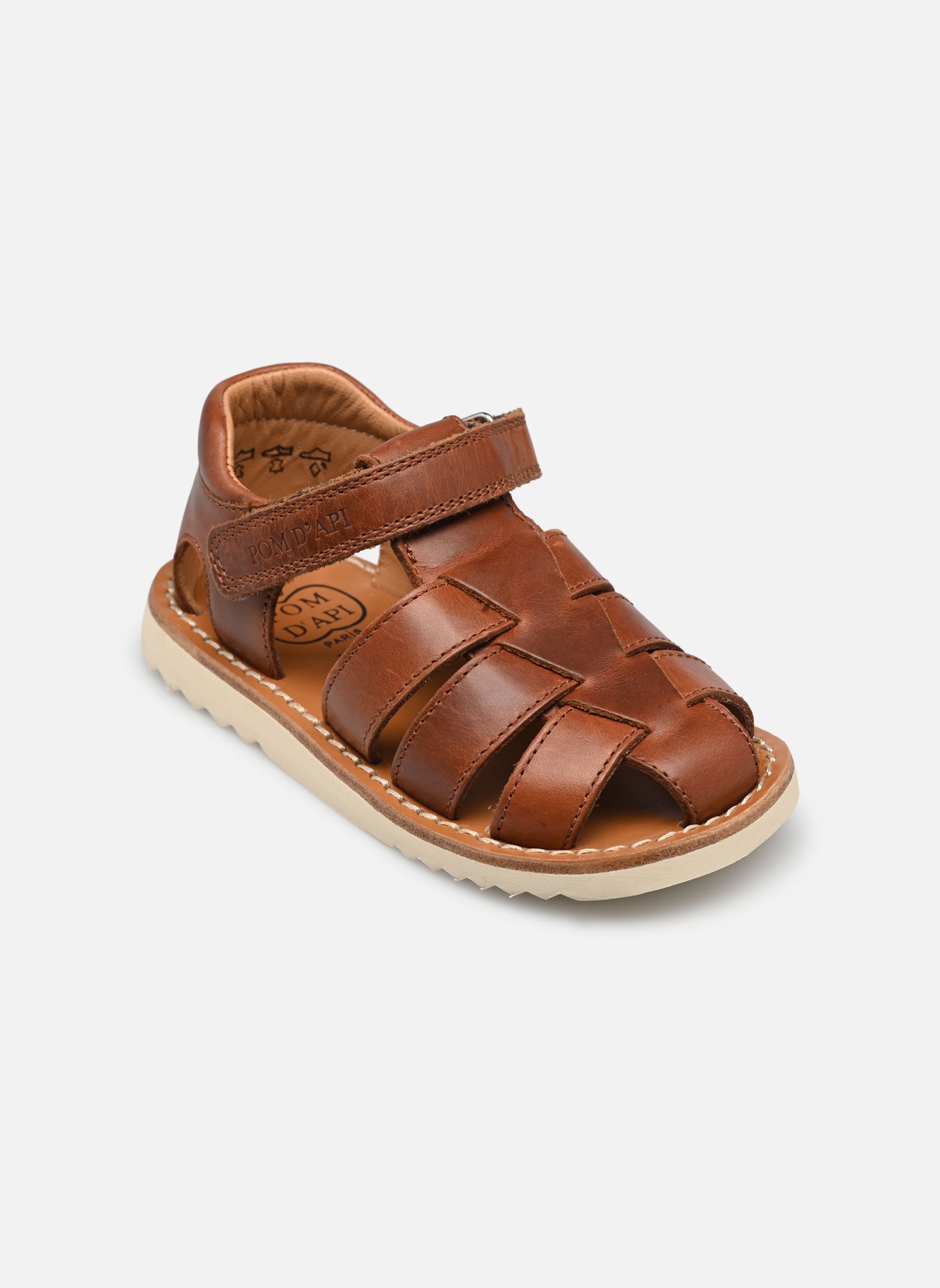 Sandales Waff Papy garçon marron Pom d Api Sandales Waff Papy garçon marron MARRON