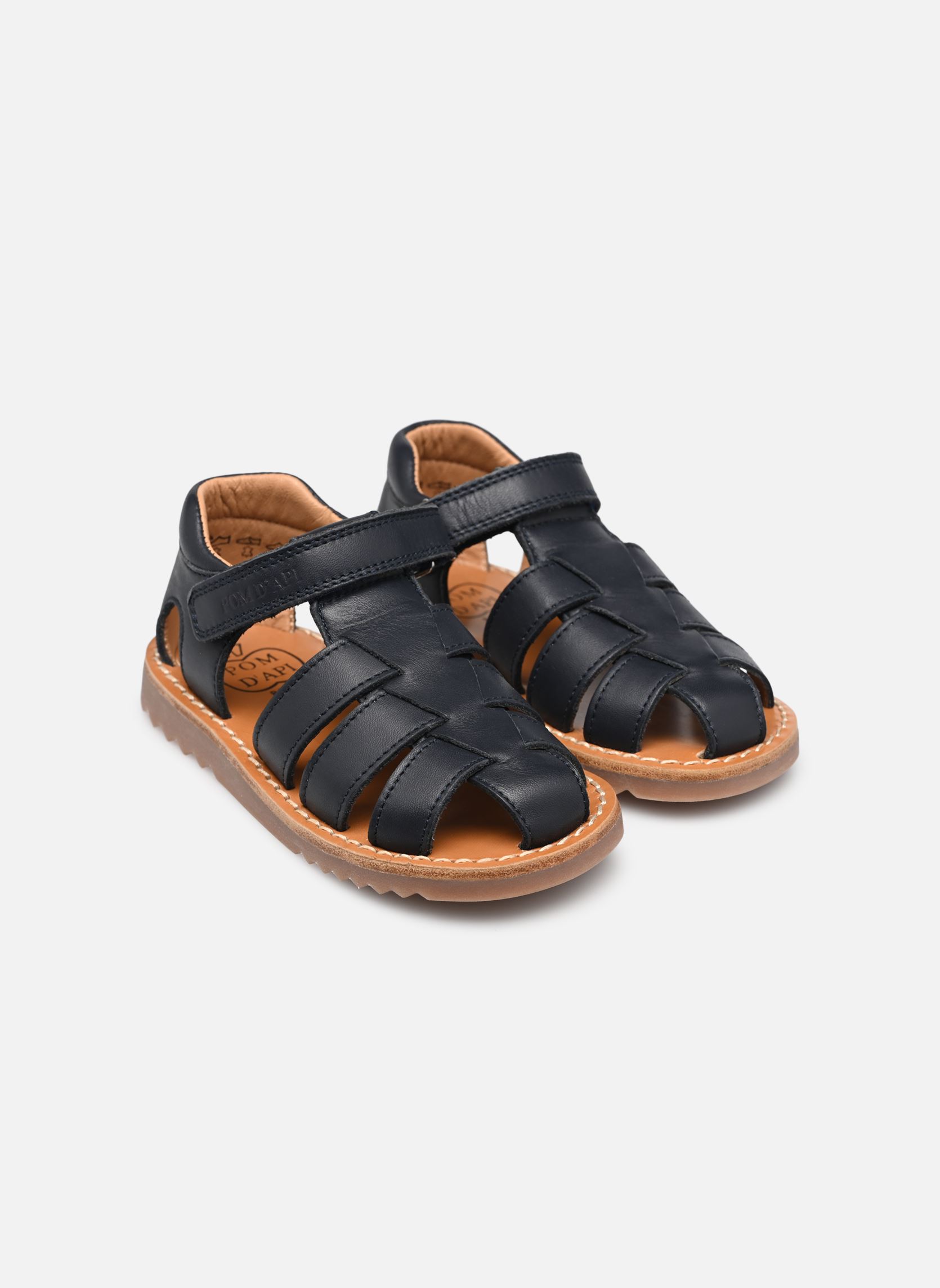 Sandales Waff Papy garçon bleu Pom d Api Sandales Waff Papy garçon bleu MARINE SEMELLE GUM