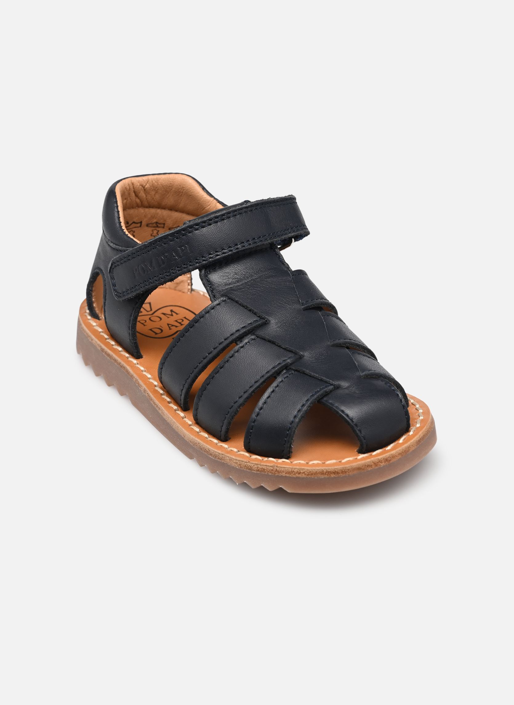 Sandales Waff Papy garçon bleu Pom d Api Sandales Waff Papy garçon bleu MARINE SEMELLE GUM