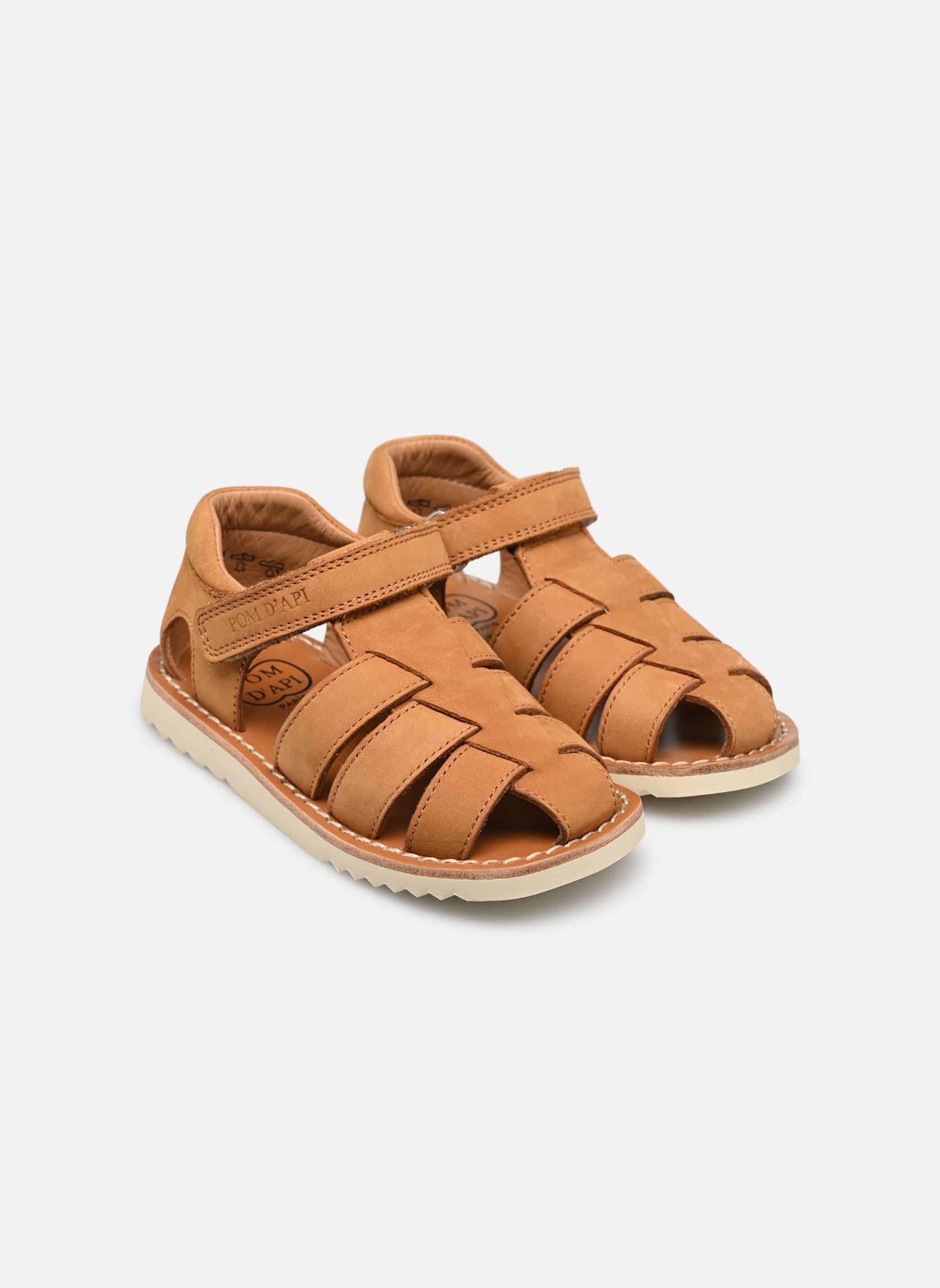 Sandales Waff Papy garçon marron Pom d Api Sandales Waff Papy garçon marron CAMEL SEMELLE MASTIC