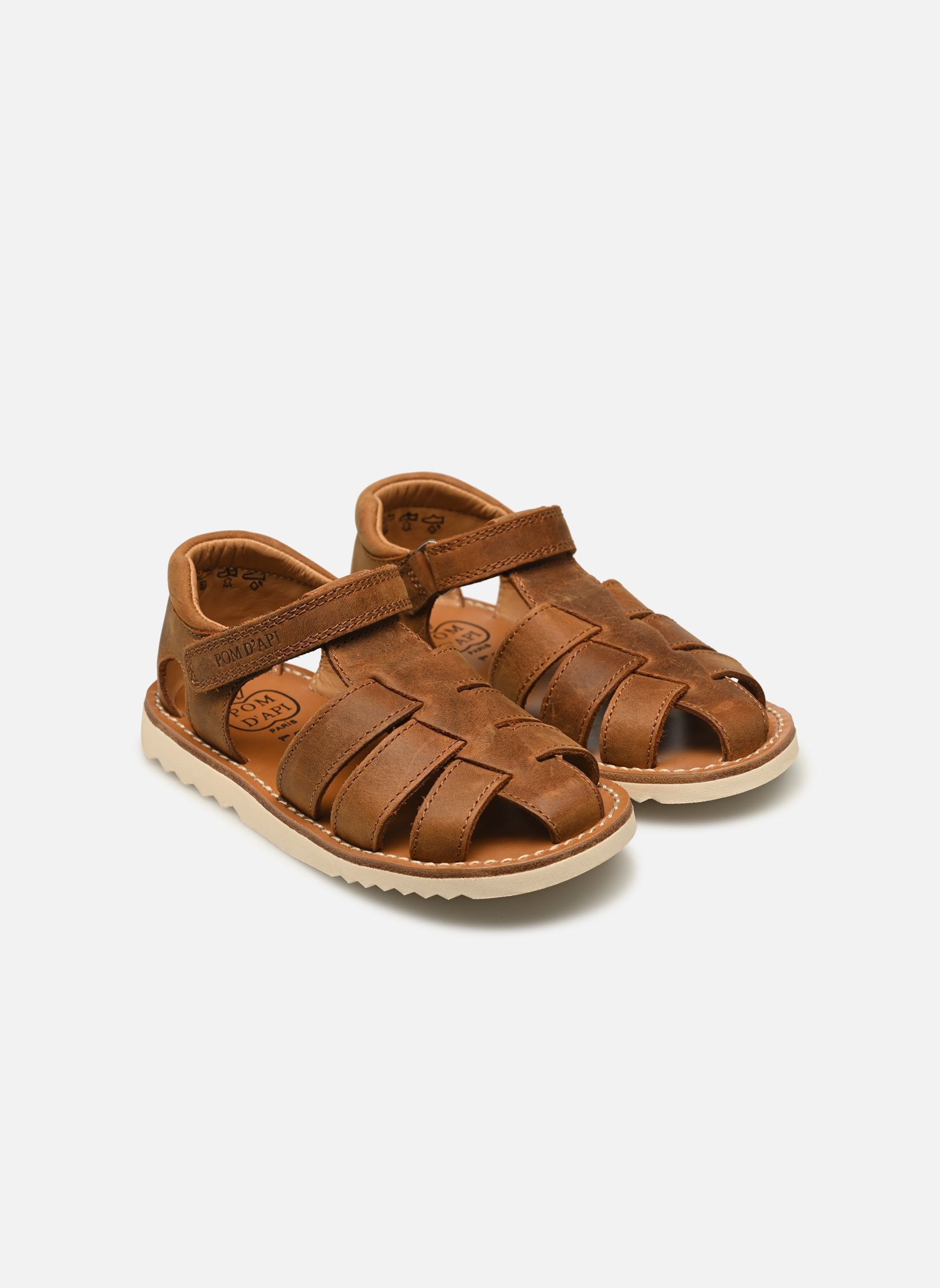 Sandalen Waff Papy jongens bruin Pom d Api Sandalen Waff Papy jongens bruin COGNAC