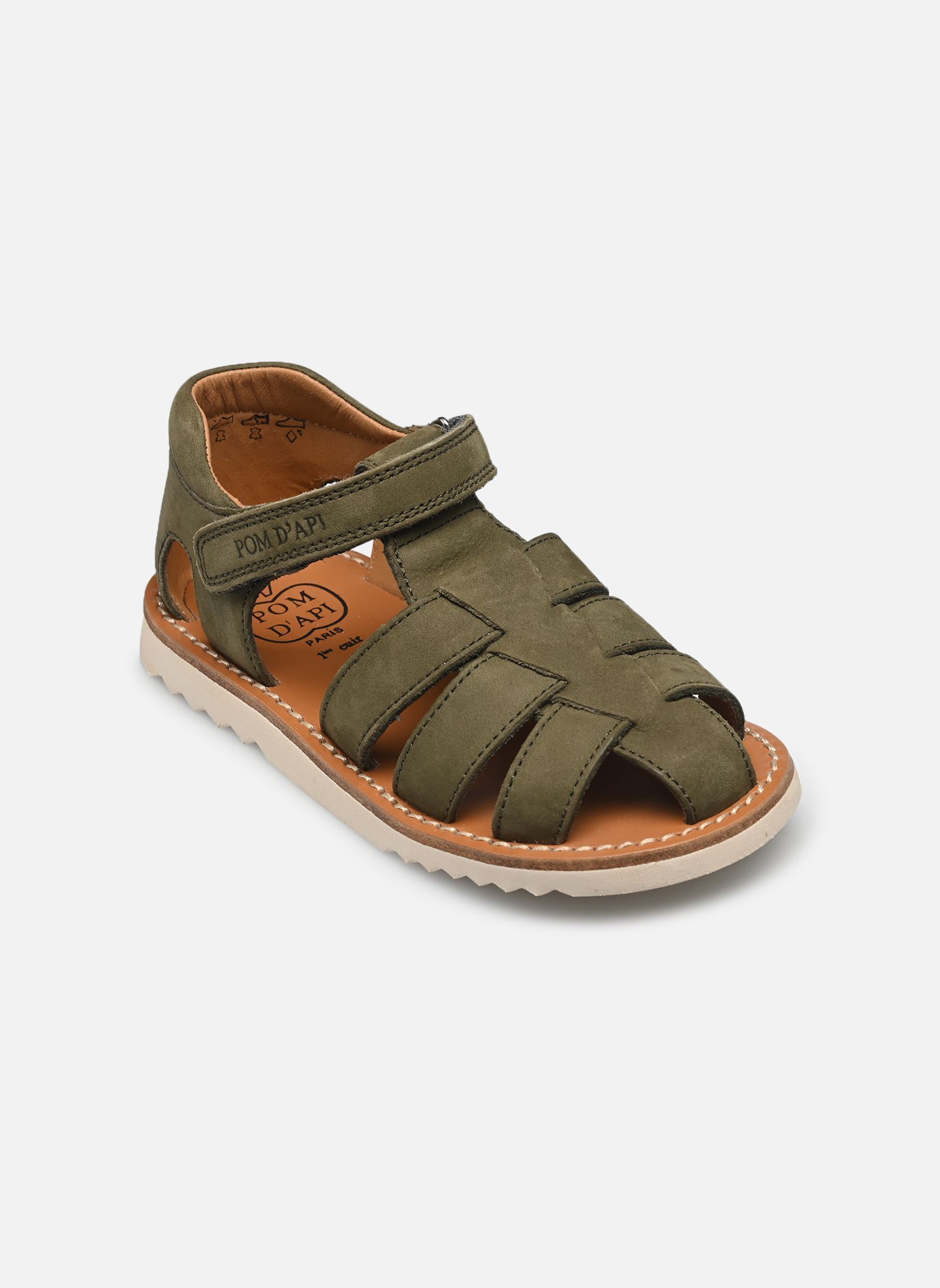 Sandalen Waff Papy jongens groen Pom d Api Sandalen Waff Papy jongens groen KAKI