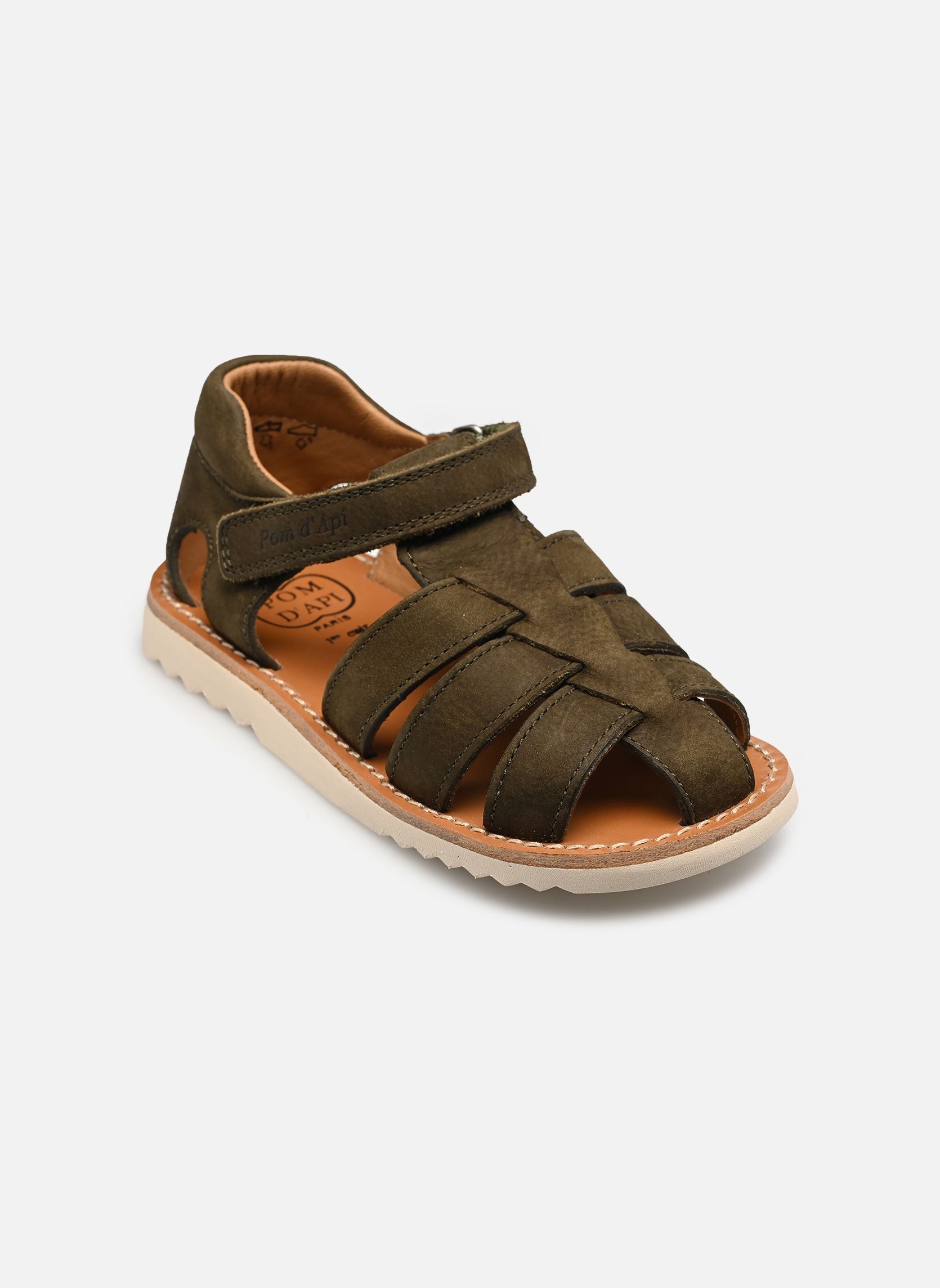 Sandales Waff Papy garçon vert Pom d Api Sandales Waff Papy garçon vert KAKI 2