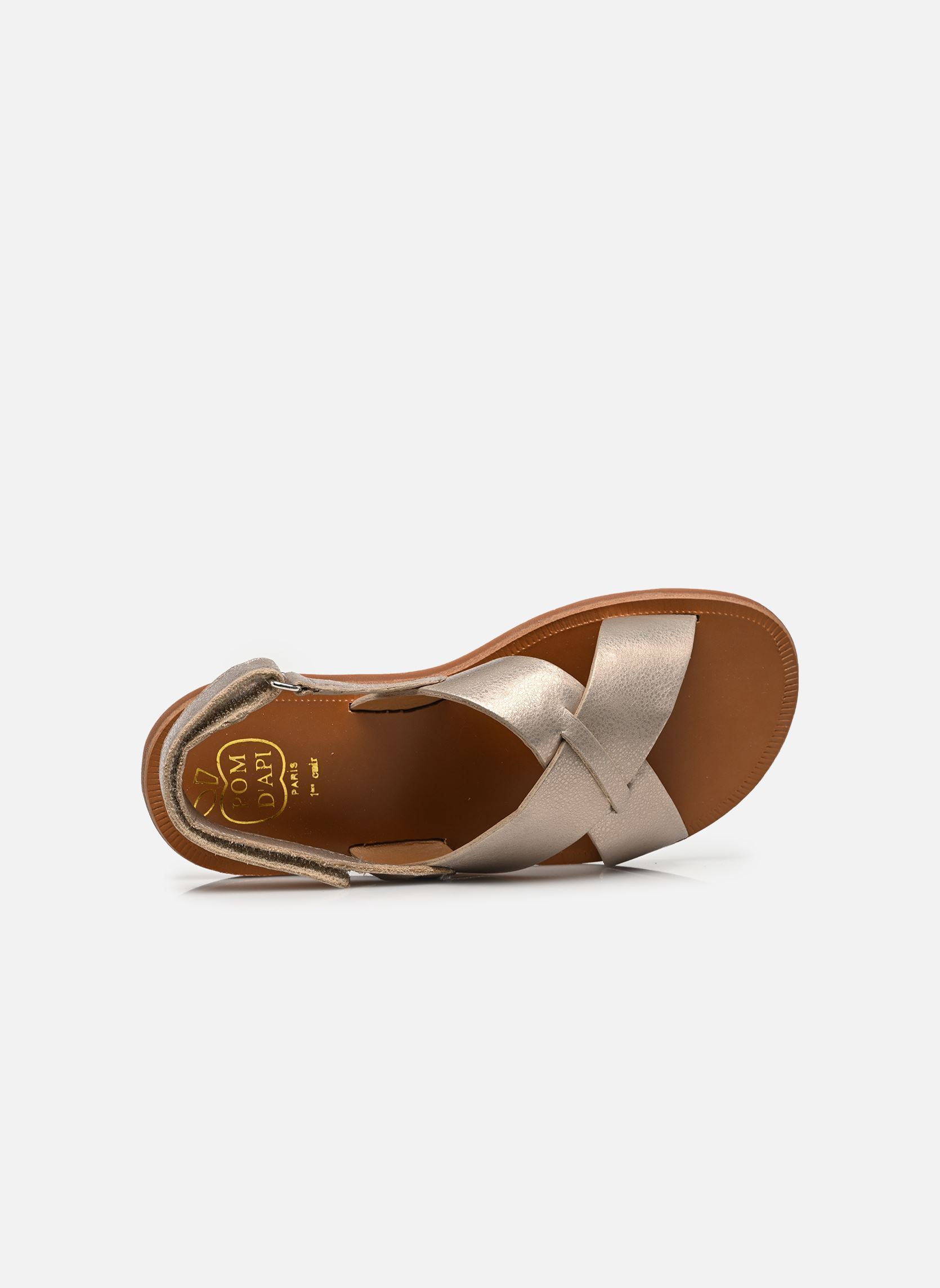 Sandalen PLAGETTE CROSS mädchen gold und bronze Pom d Api Sandalen PLAGETTE CROSS mädchen gold und bronze PLATINE 2