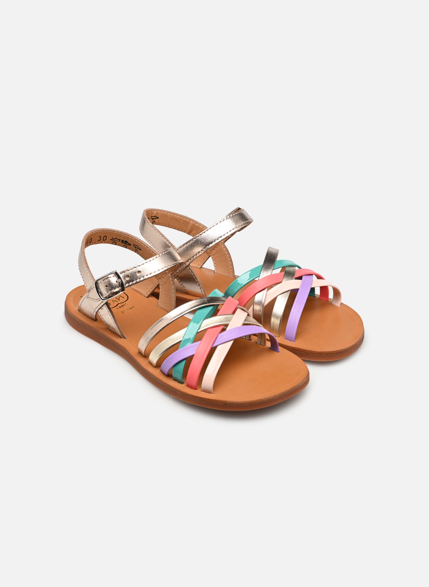 Sandalen PLAGETTE LUX mädchen mehrfarbig Pom d Api Sandalen PLAGETTE LUX mädchen mehrfarbig ORO PALLA