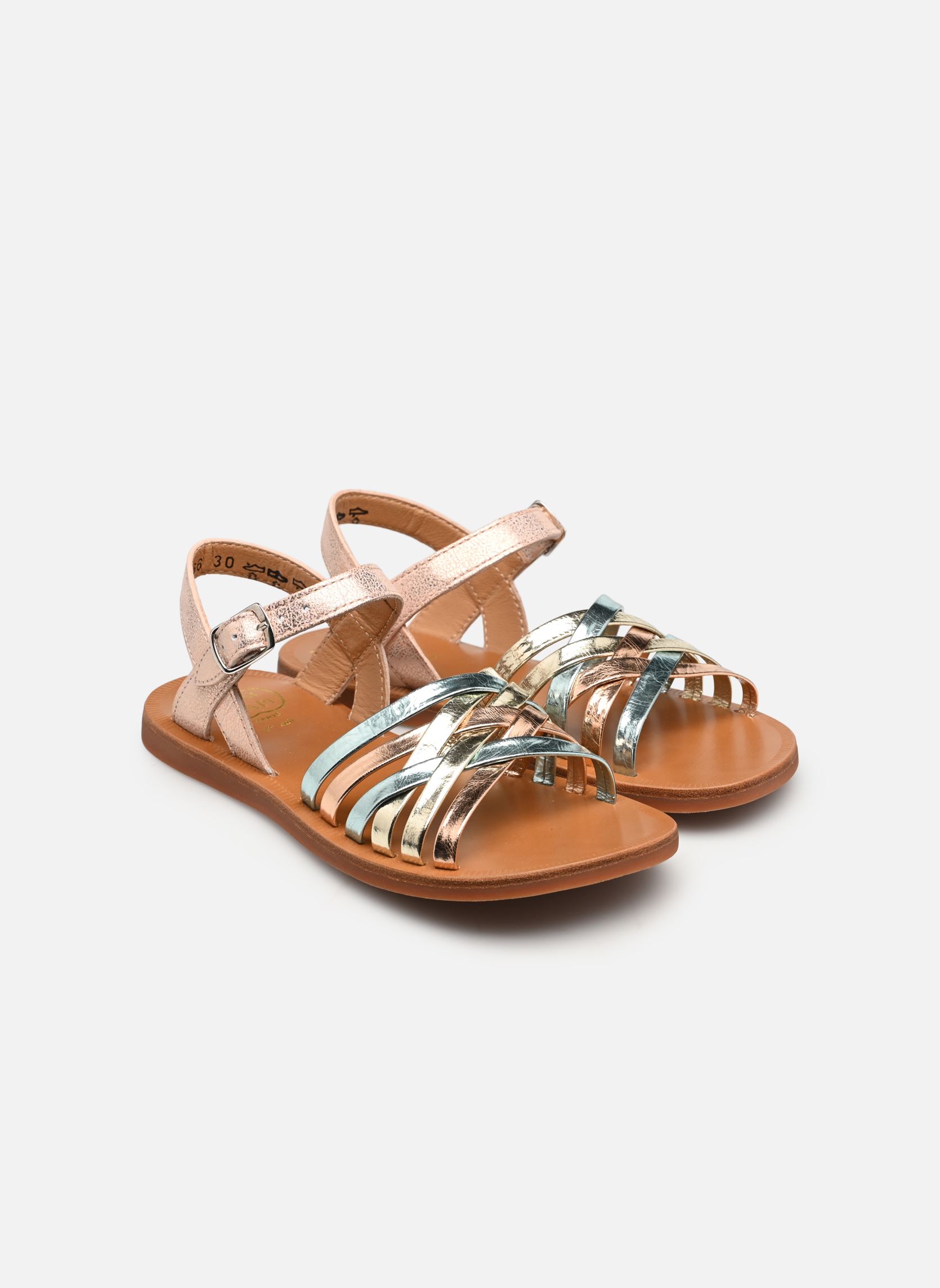 Sandales PLAGETTE LUX fille multicolore Pom d Api Sandales PLAGETTE LUX fille multicolore NUDE