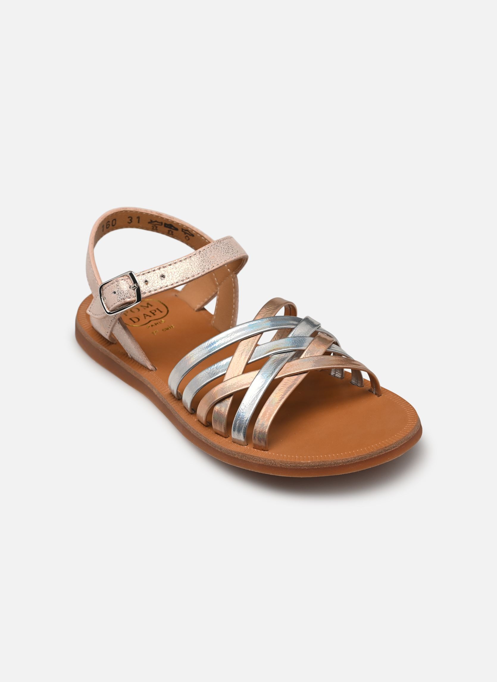 Sandalen PLAGETTE LUX mädchen rosa Pom d Api Sandalen PLAGETTE LUX mädchen rosa NUDE-MULTI METAL
