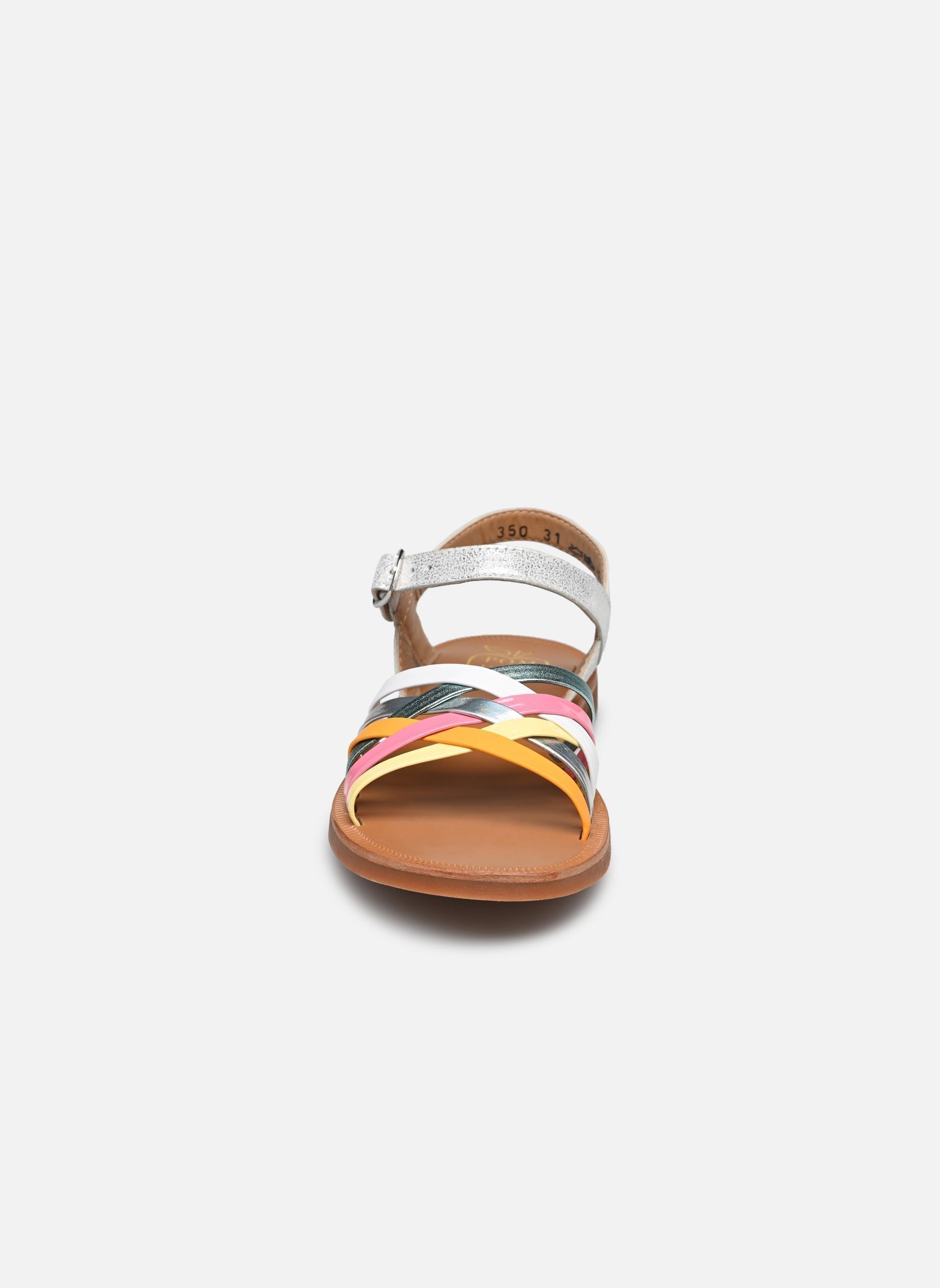Sandalen PLAGETTE LUX mädchen mehrfarbig Pom d Api Sandalen PLAGETTE LUX mädchen mehrfarbig SILVER-MULTI FRESH