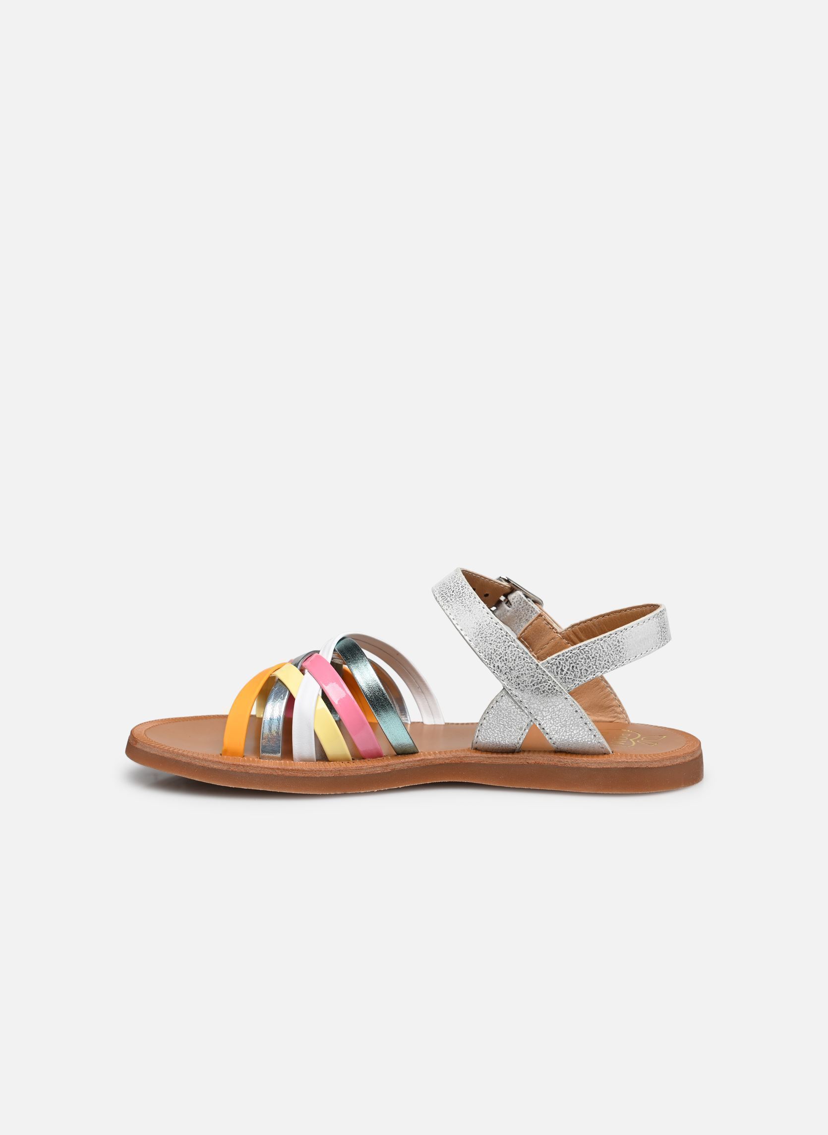 Sandalen PLAGETTE LUX mädchen mehrfarbig Pom d Api Sandalen PLAGETTE LUX mädchen mehrfarbig SILVER-MULTI FRESH