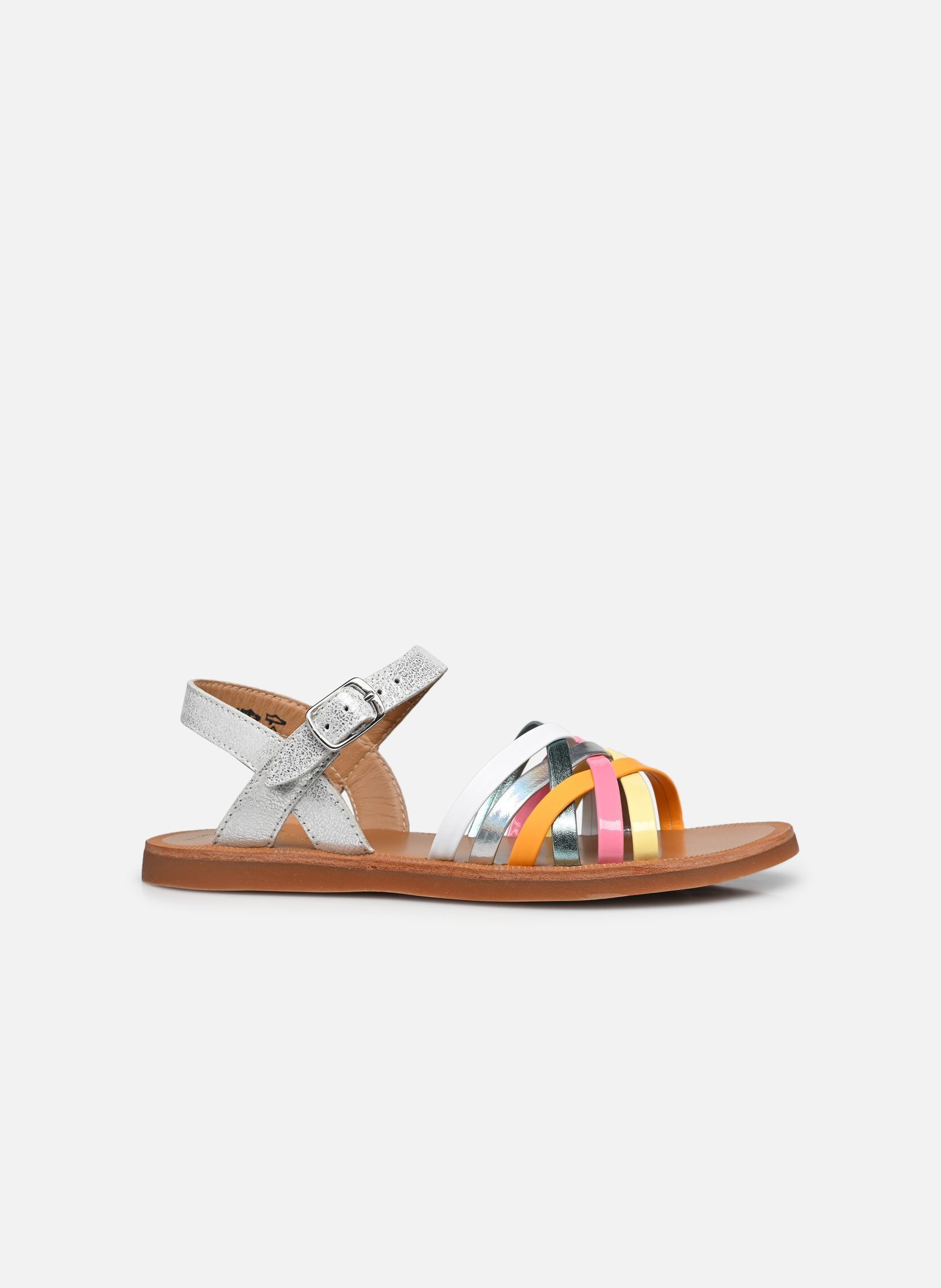 Sandalen PLAGETTE LUX mädchen mehrfarbig Pom d Api Sandalen PLAGETTE LUX mädchen mehrfarbig SILVER-MULTI FRESH