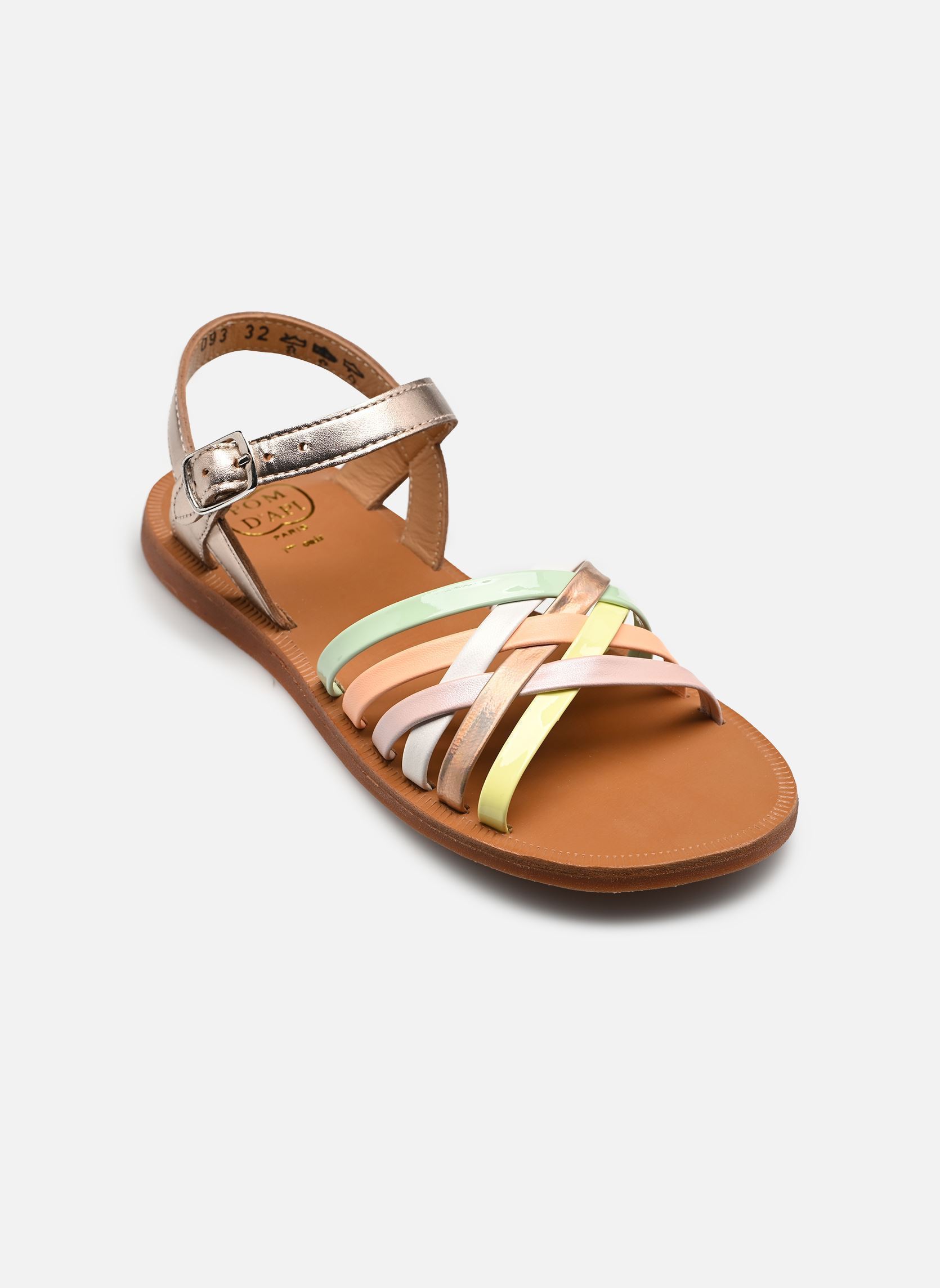 Sandales PLAGETTE LUX fille multicolore Pom d Api Sandales PLAGETTE LUX fille multicolore ORO PALA-PASTEL