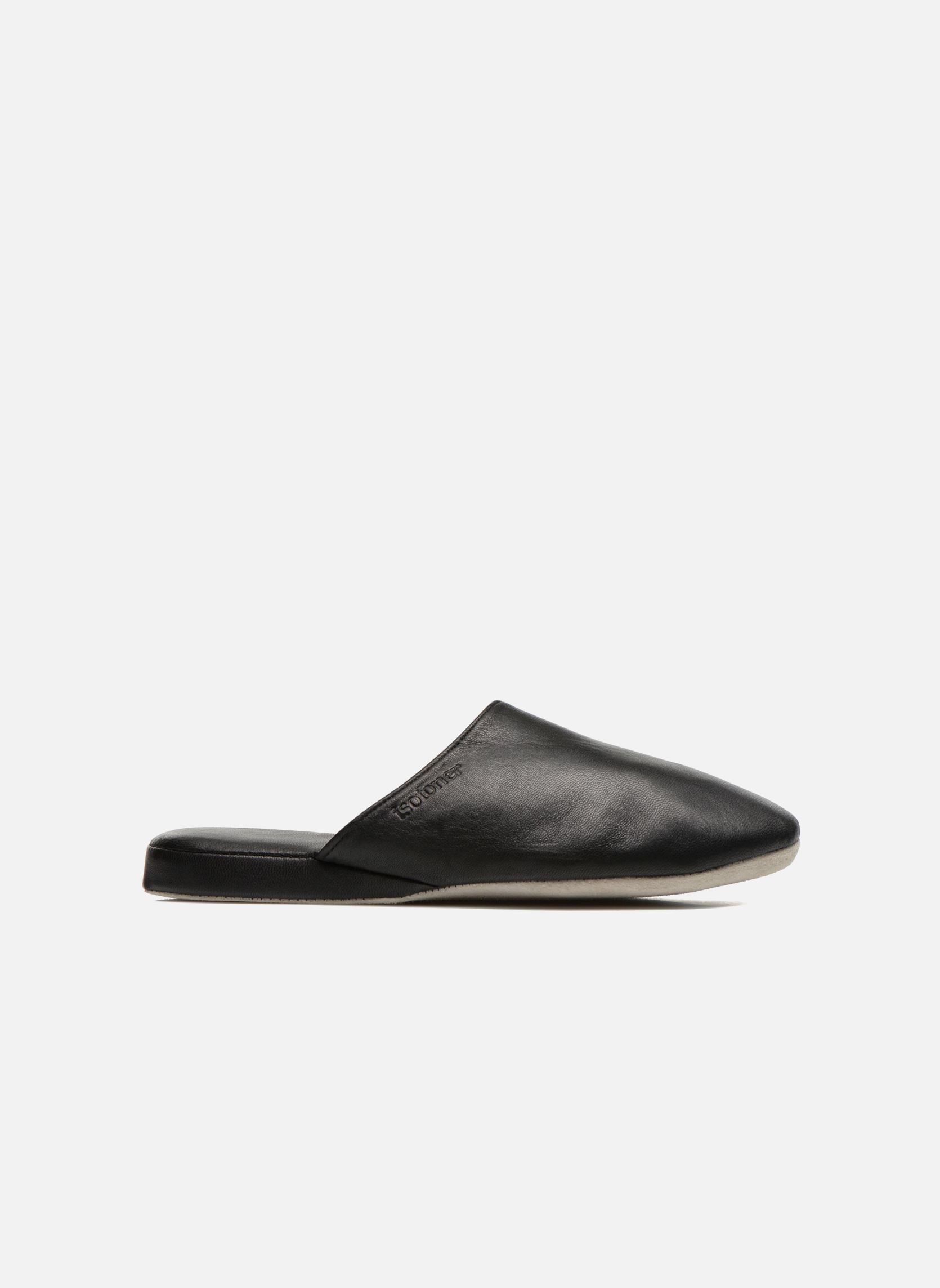 Chaussons Mule Cuir M homme noir Isotoner Chaussons Mule Cuir M homme noir Noir