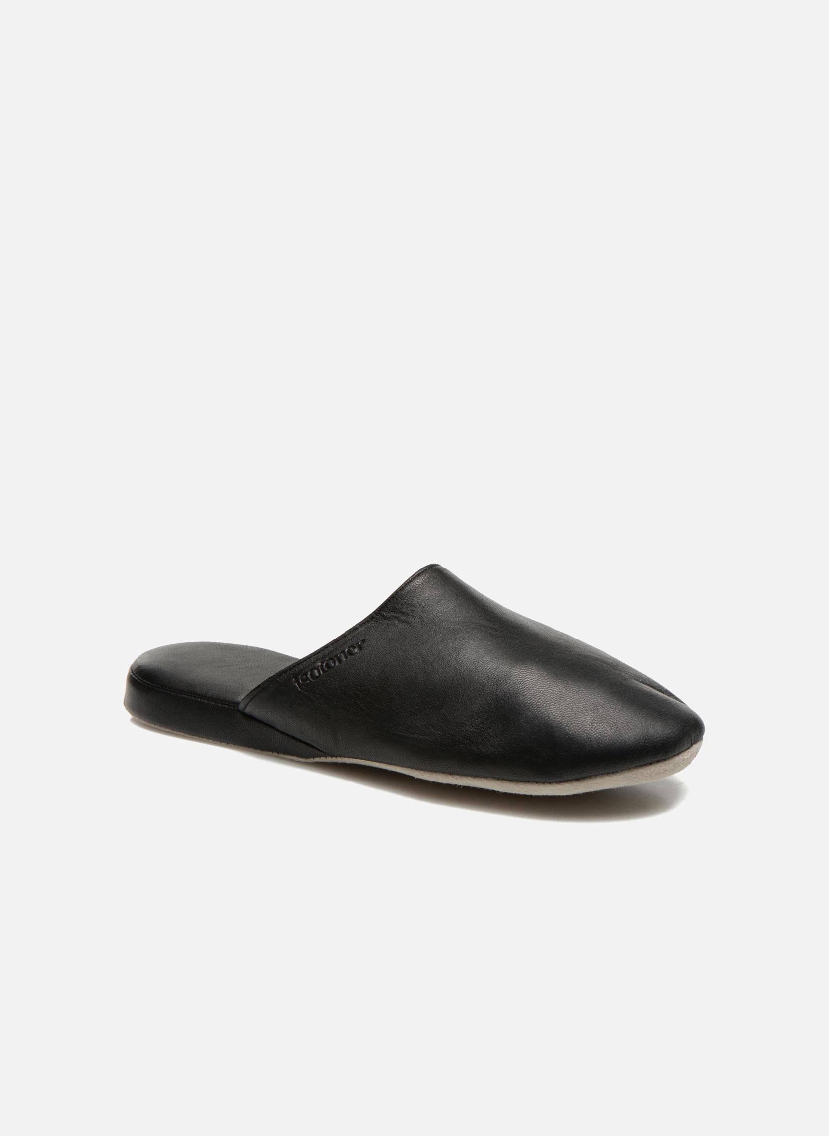 Chaussons Mule Cuir M homme noir Isotoner Chaussons Mule Cuir M homme noir Noir