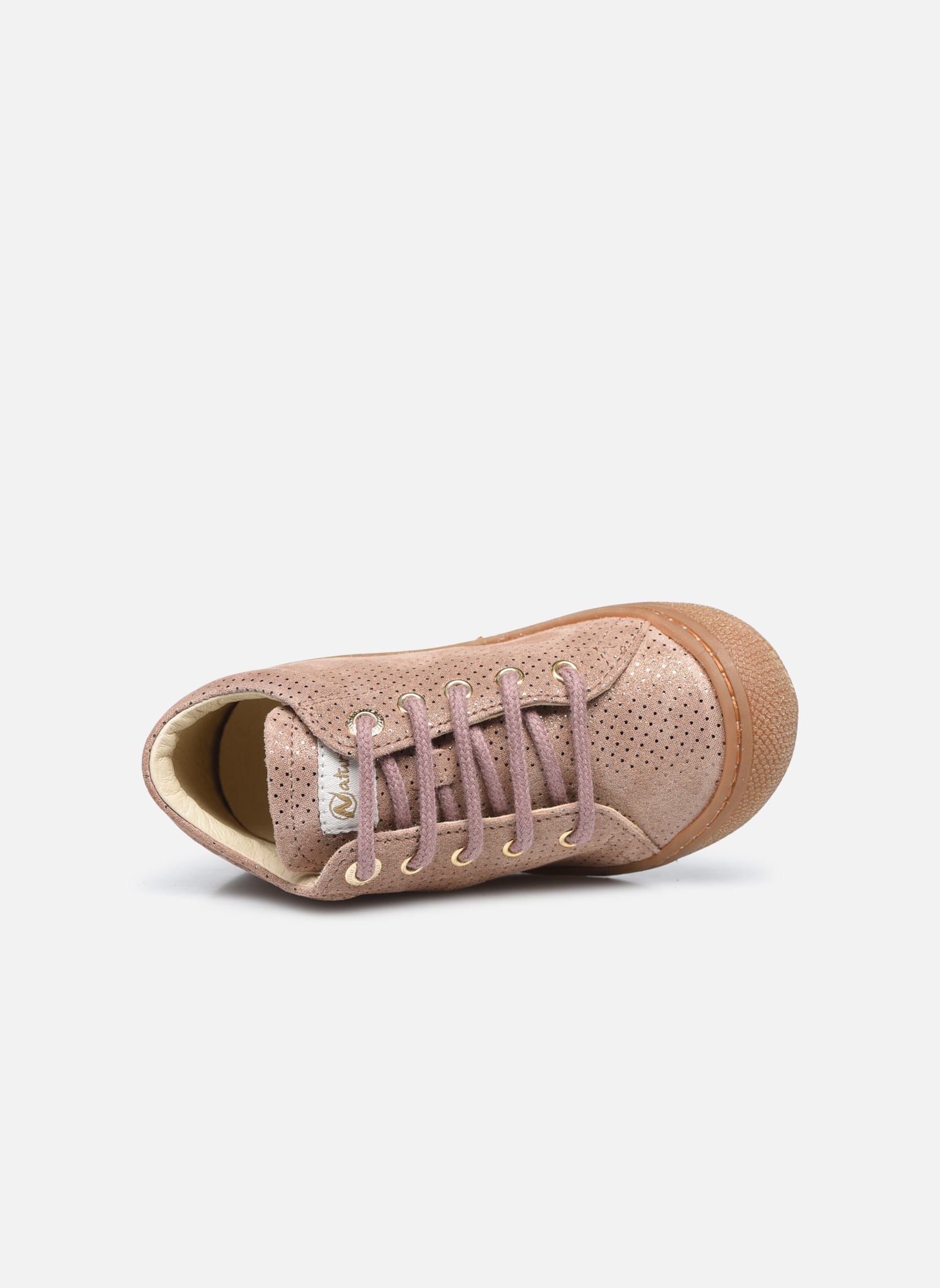 Babyschoenen Cocoon meisjes roze Naturino Babyschoenen Cocoon meisjes roze Lam Dots Rosa Antico