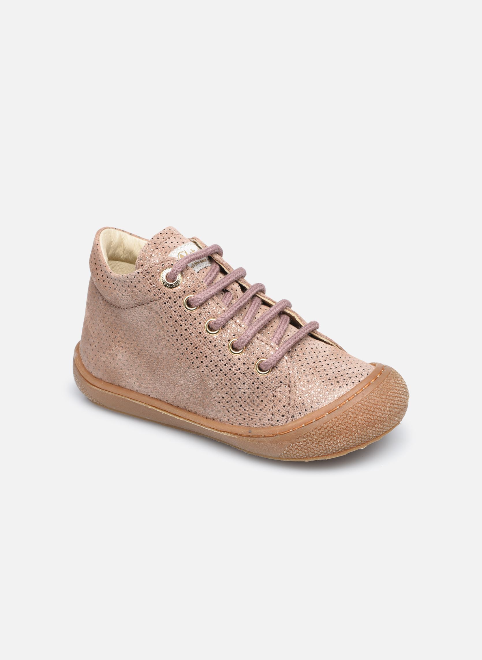 Babyschoenen Cocoon meisjes roze Naturino Babyschoenen Cocoon meisjes roze Lam Dots Rosa Antico
