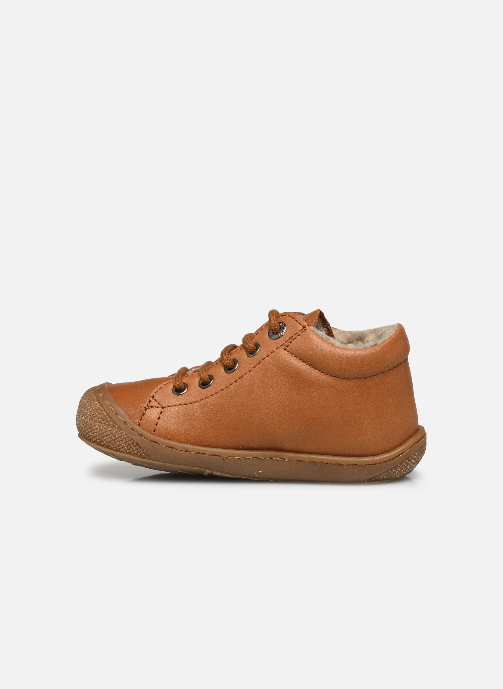 Babyschoenen Cocoon bruin Naturino Babyschoenen Cocoon bruin NAPPA SPAZZ LINE WOOL COGNAC