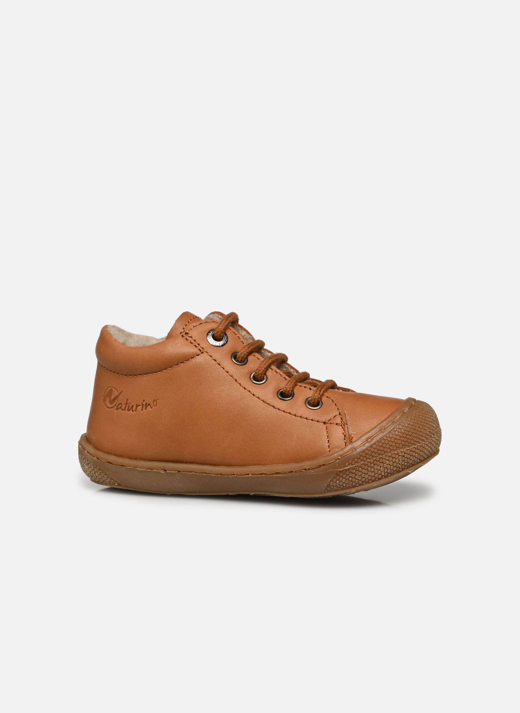 Babyschoenen Cocoon bruin Naturino Babyschoenen Cocoon bruin NAPPA SPAZZ LINE WOOL COGNAC