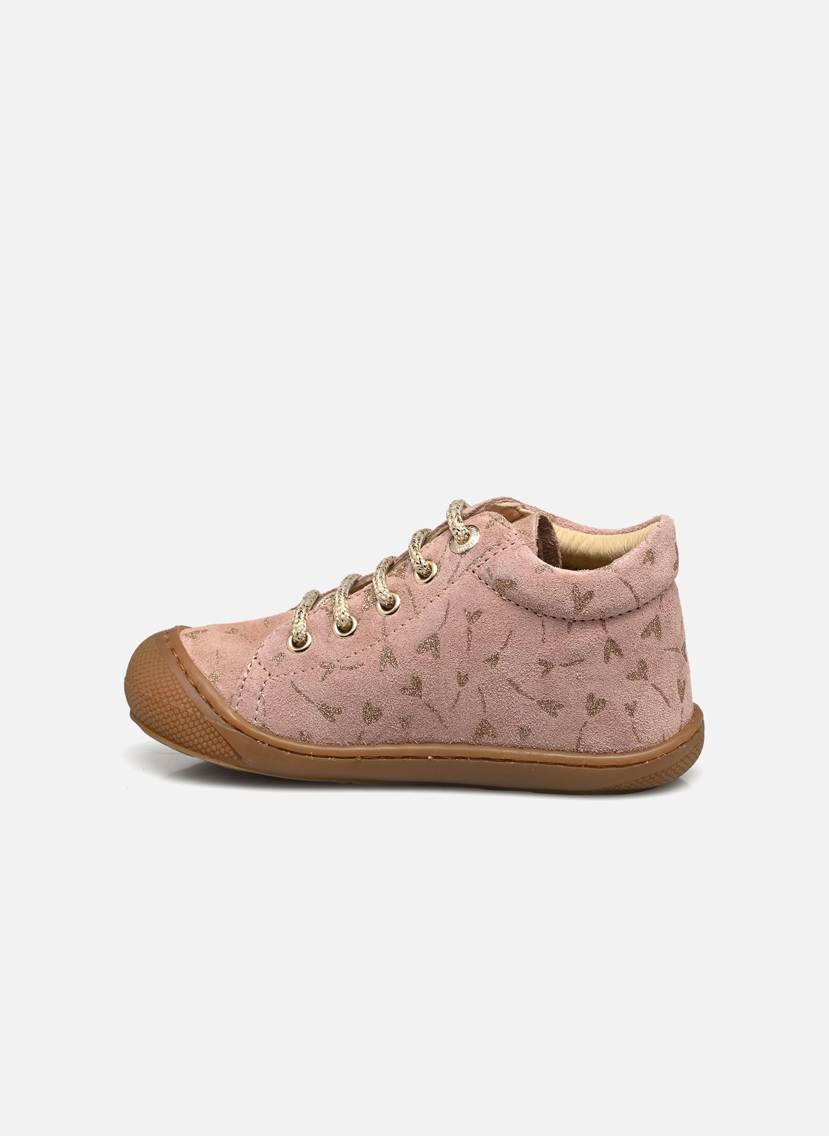 Chaussures premiers pas Cocoon fille beige Naturino Chaussures premiers pas Cocoon fille beige SUEDE PR GLITTER FLOWER HEART