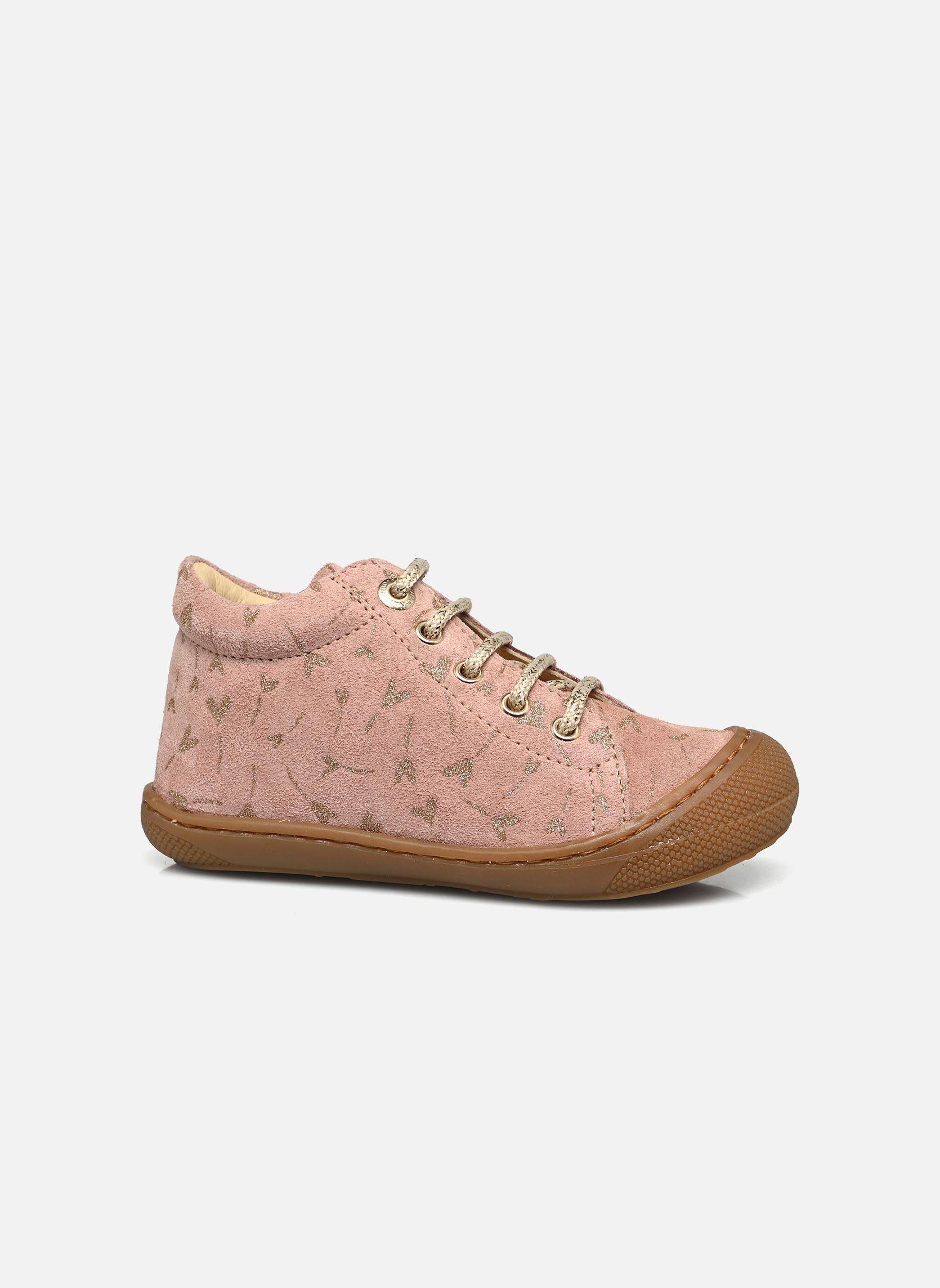 Chaussures premiers pas Cocoon fille beige Naturino Chaussures premiers pas Cocoon fille beige SUEDE PR GLITTER FLOWER HEART